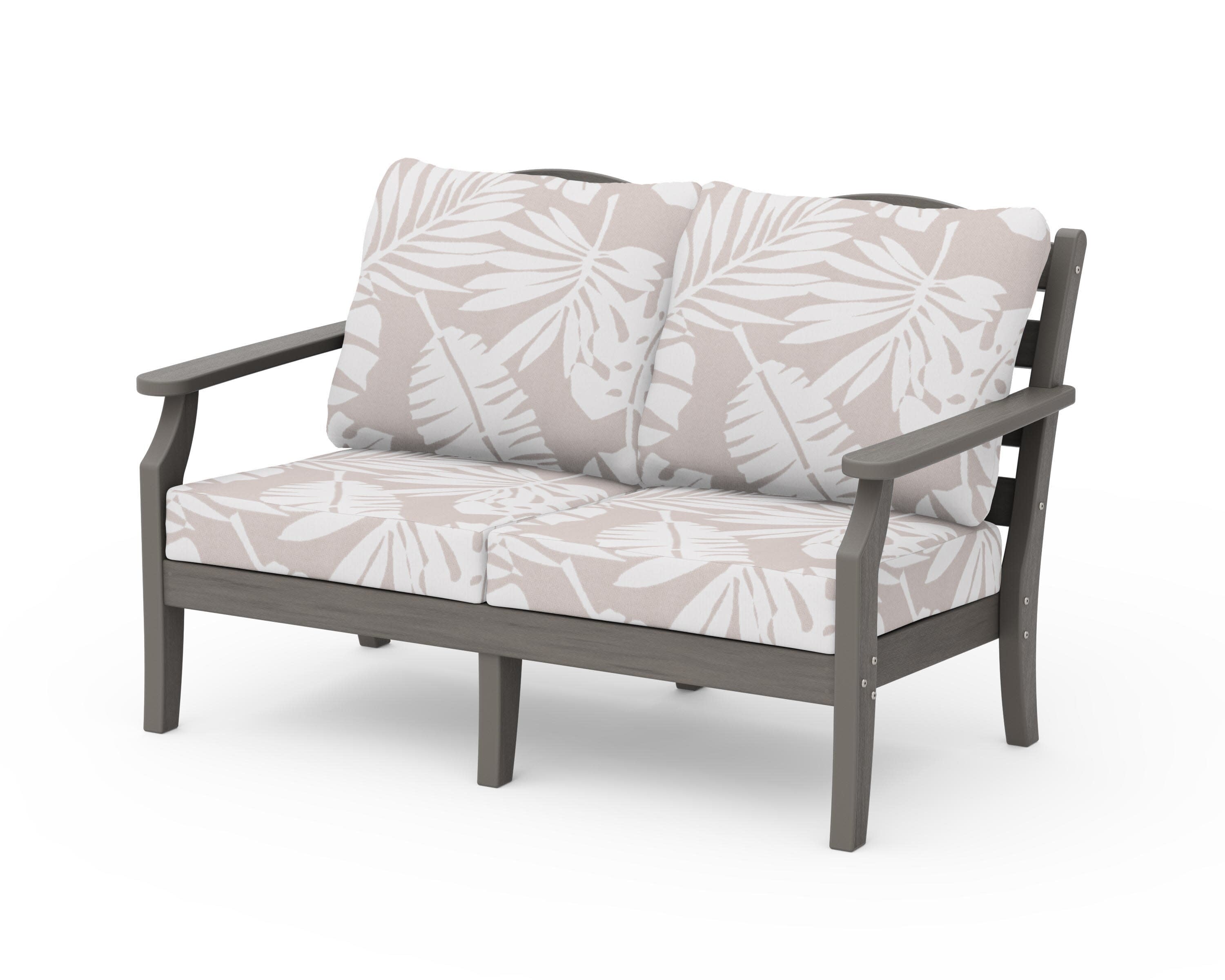 Savannah Deep Seating Loveseat in Driftwood / Leaf Dune Burlap
