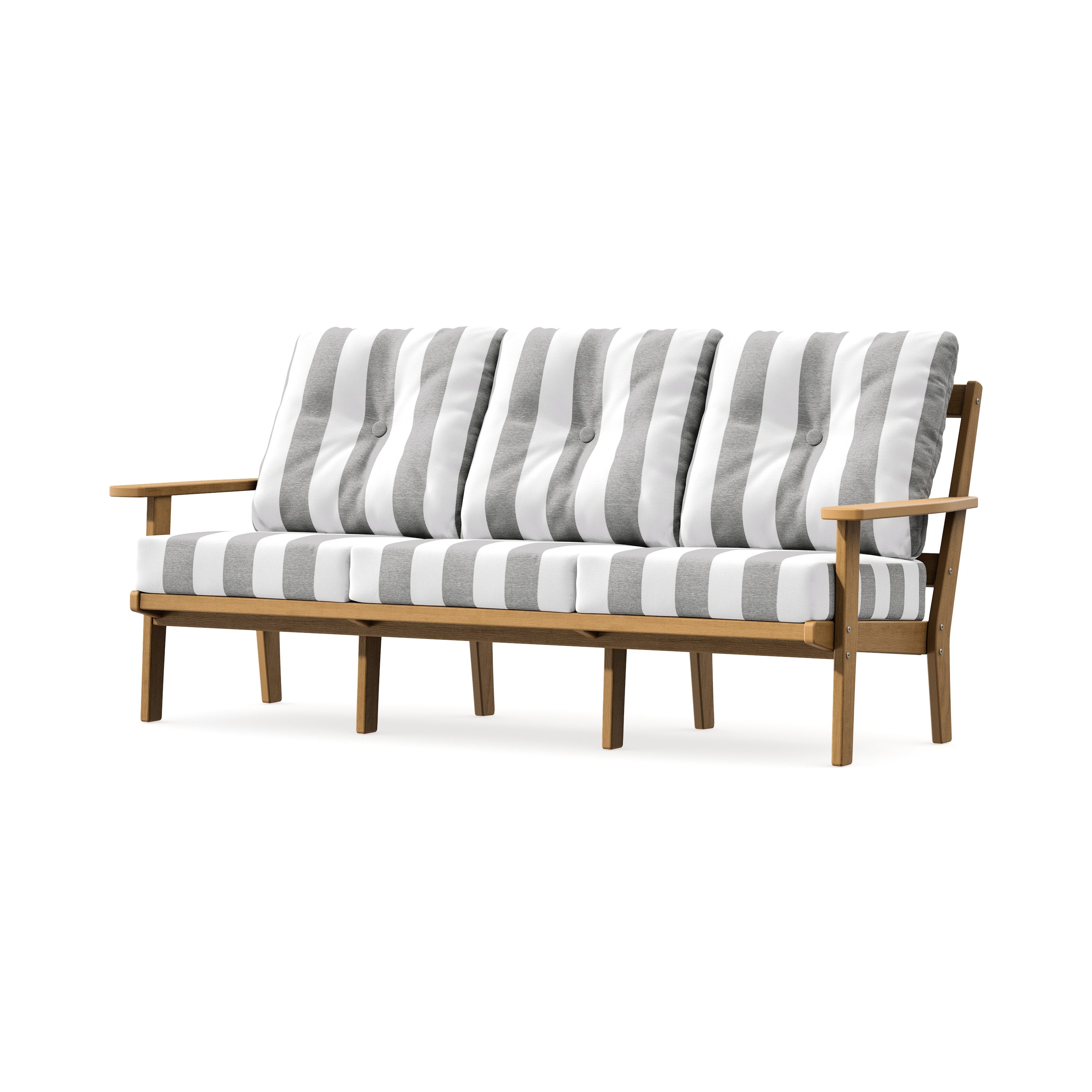 PrairieDeep Seating Sofa in Natural / Cabana Stripe Grey Mist