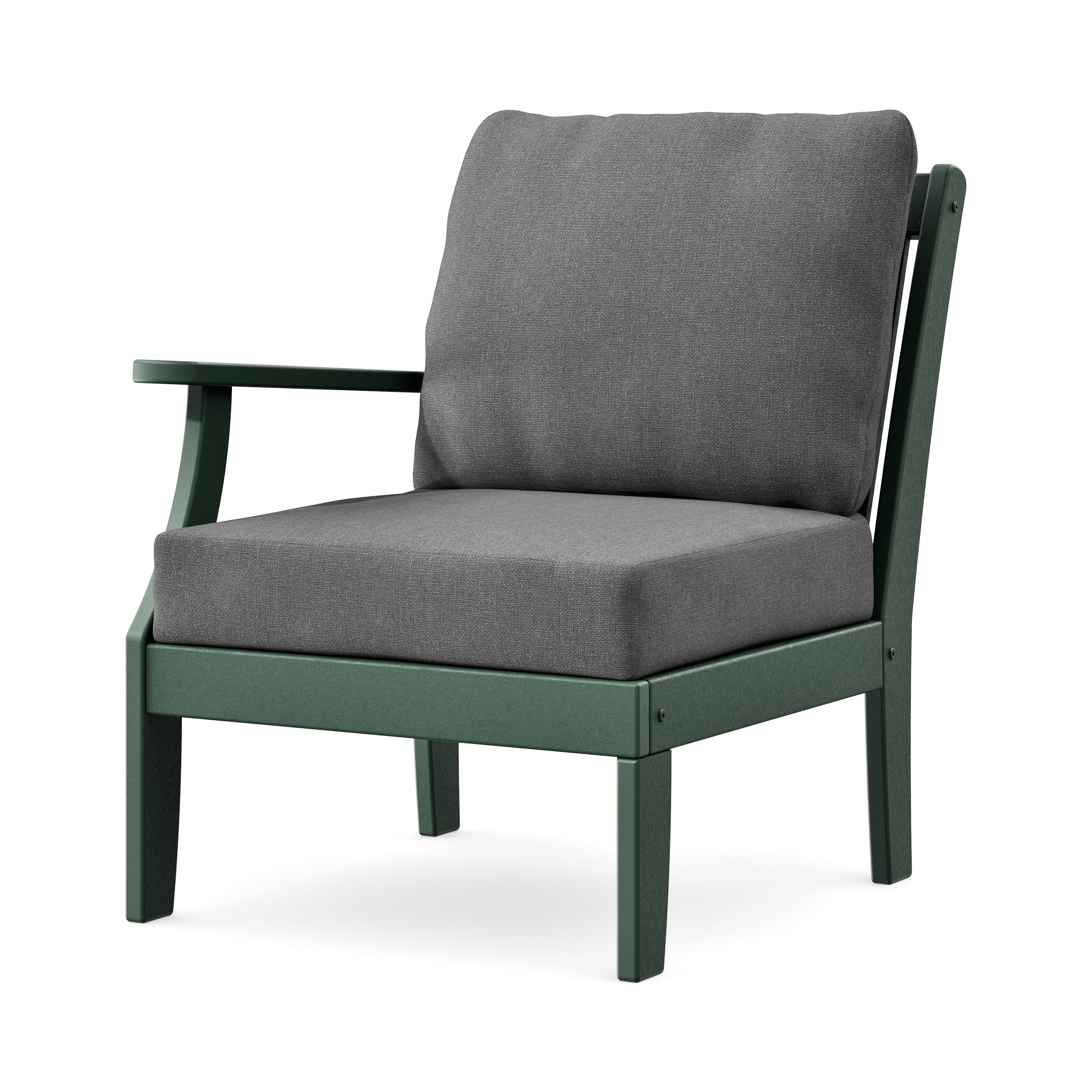 Braxton Modular Left Arm Chair in Green / Ash Charcoal