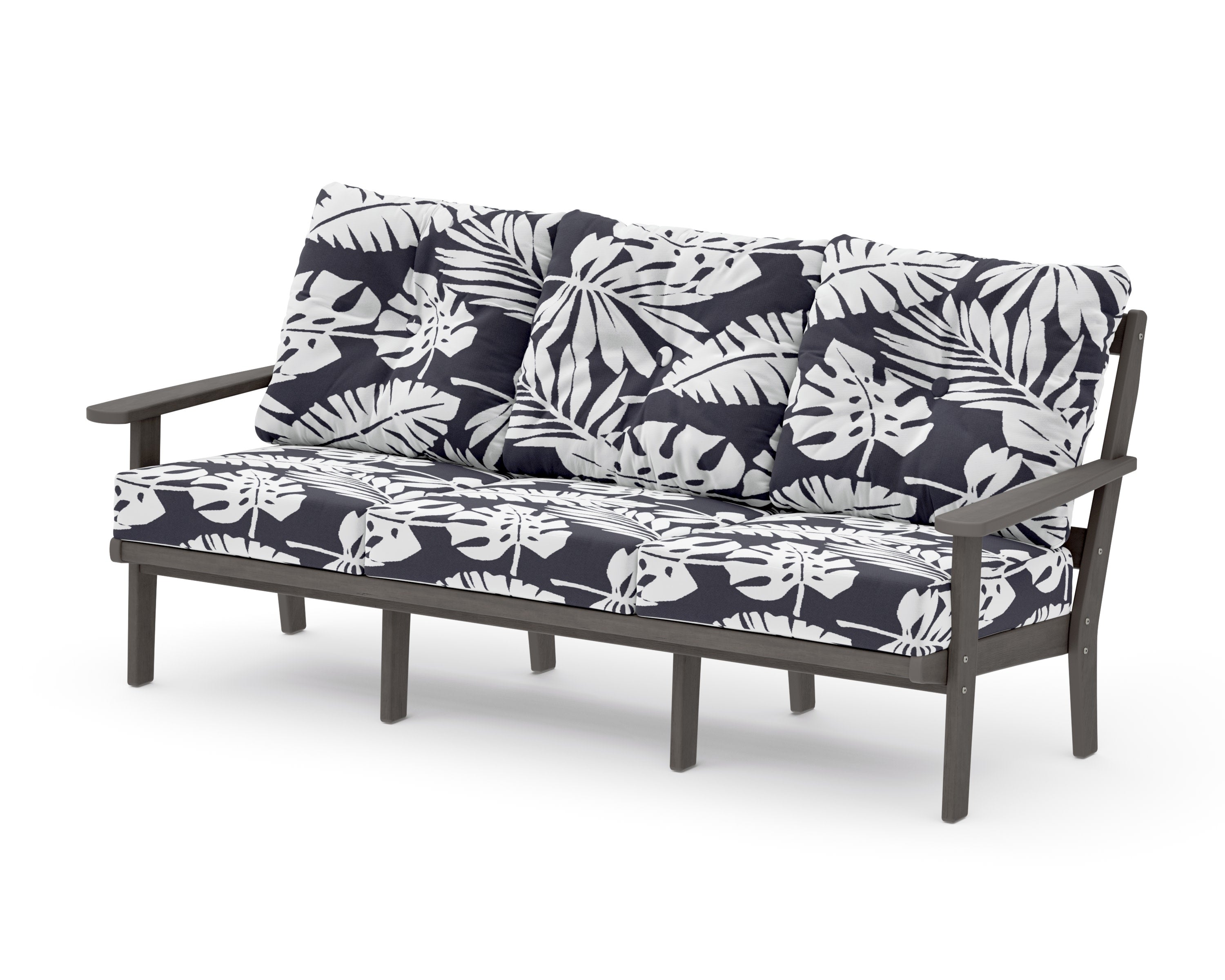 Mission Deep Seating Sofa in Driftwood / Leaf Navy