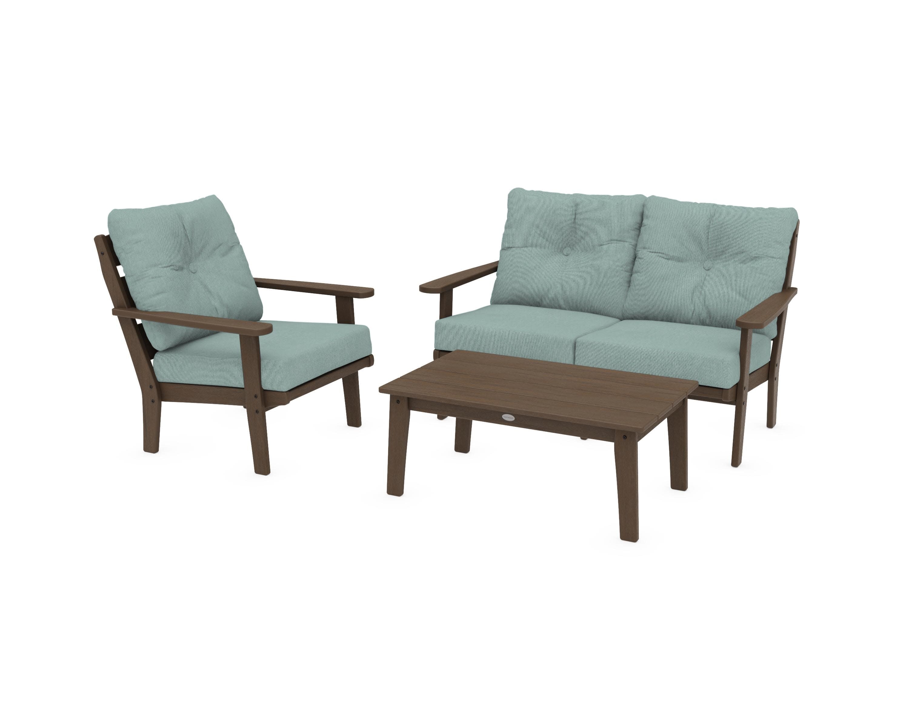 Lakeside 3-Piece Deep Seating Set in Kona / Glacier Spa