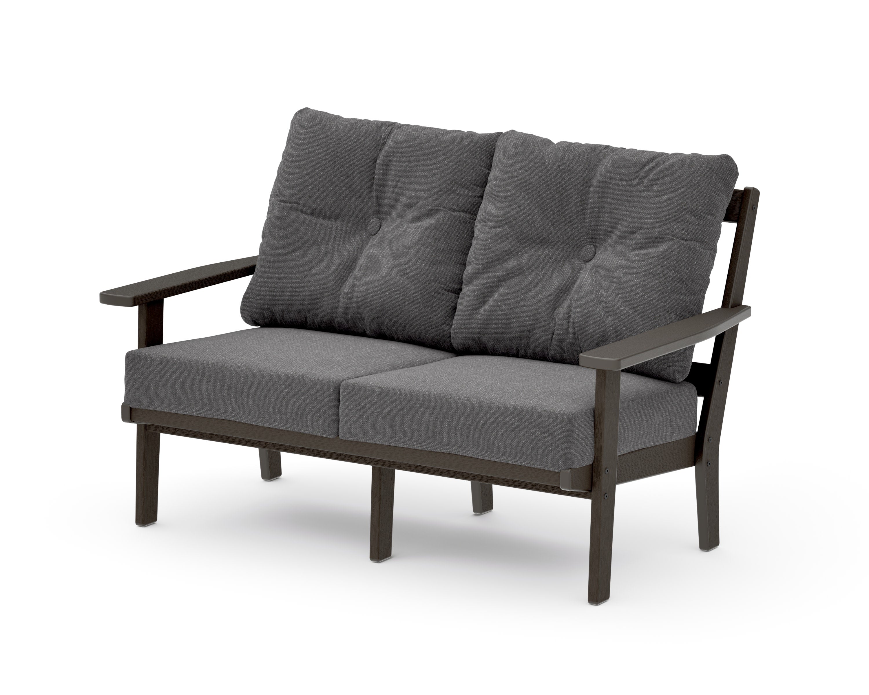 Oxford Deep SeatingLoveseat in Vintage Coffee / Ash Charcoal