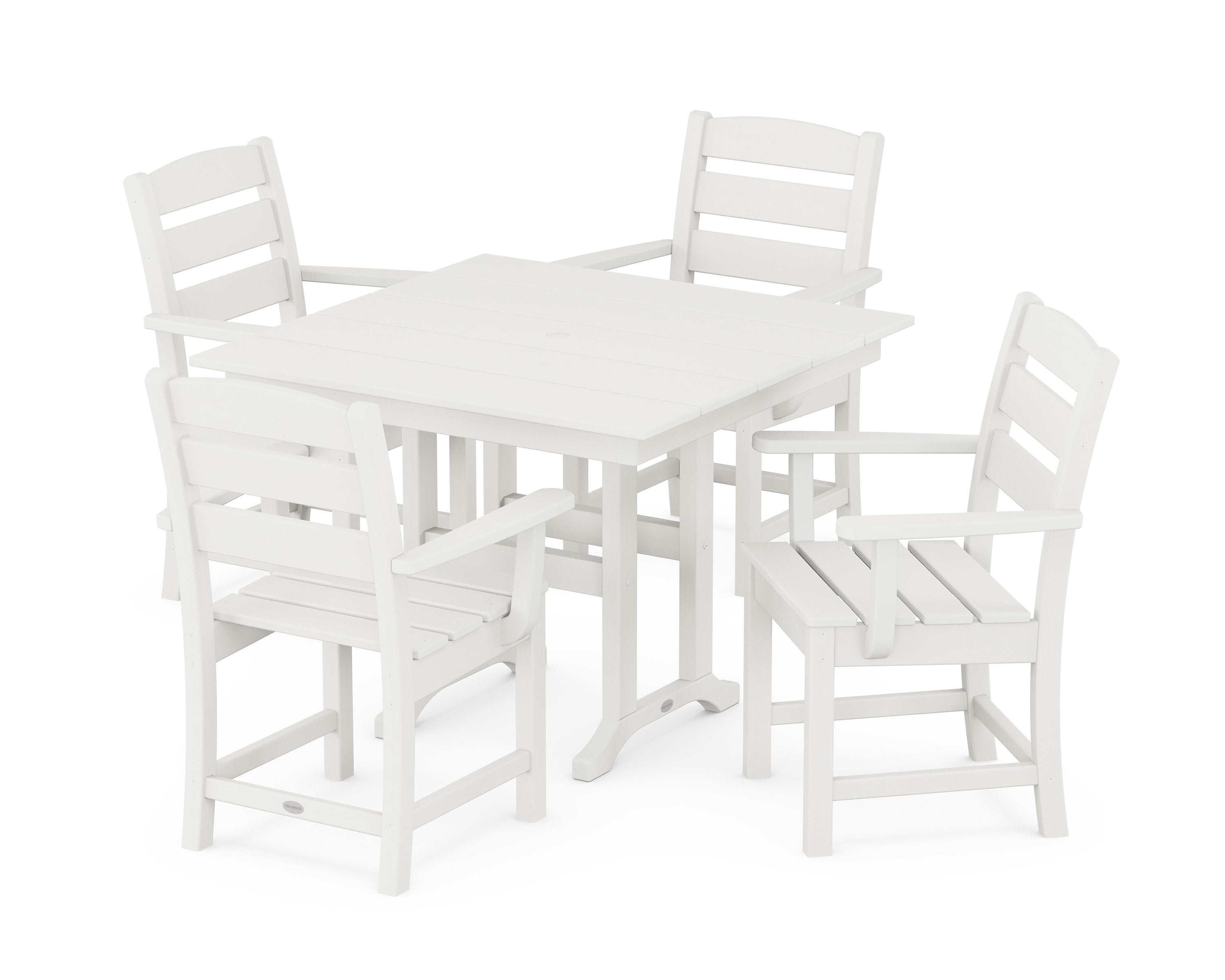 Lakeside 5-Piece Farmhouse Dining Set in Vintage White