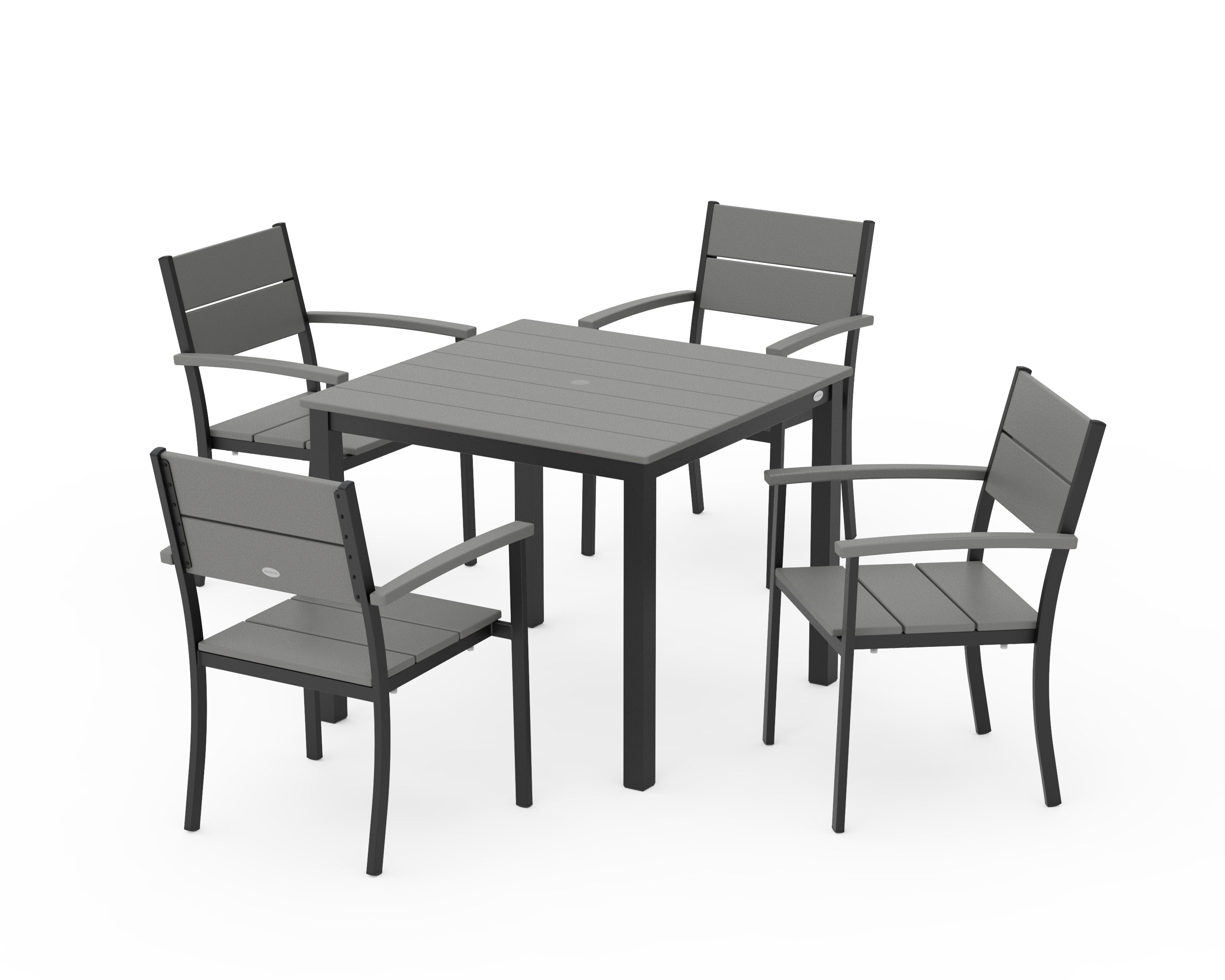 Main Street 5-Piece Dining Set in Black / Slate Grey