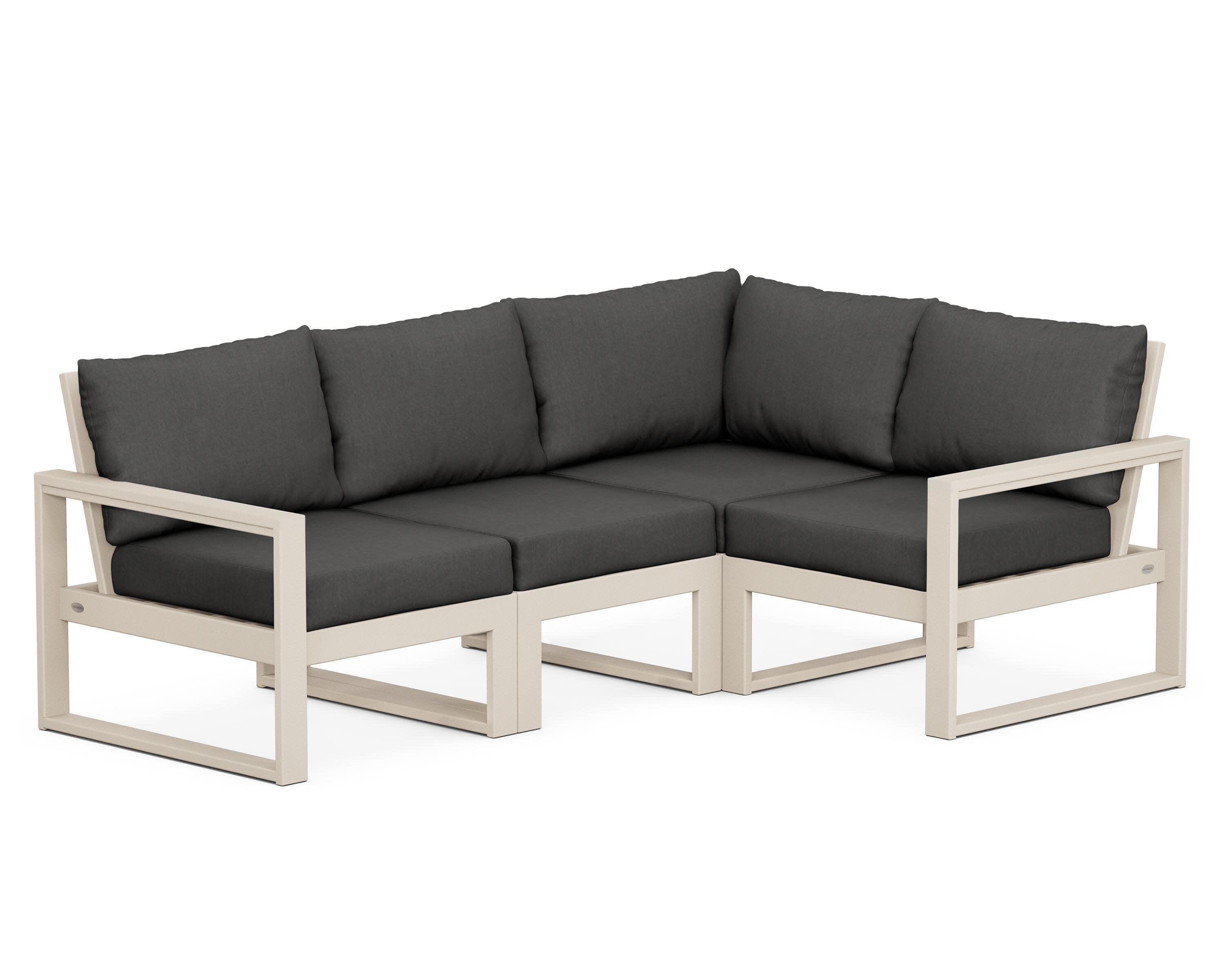EDGE 4-Piece Modular Deep Seating Set in Sand / Spectrum Carbon