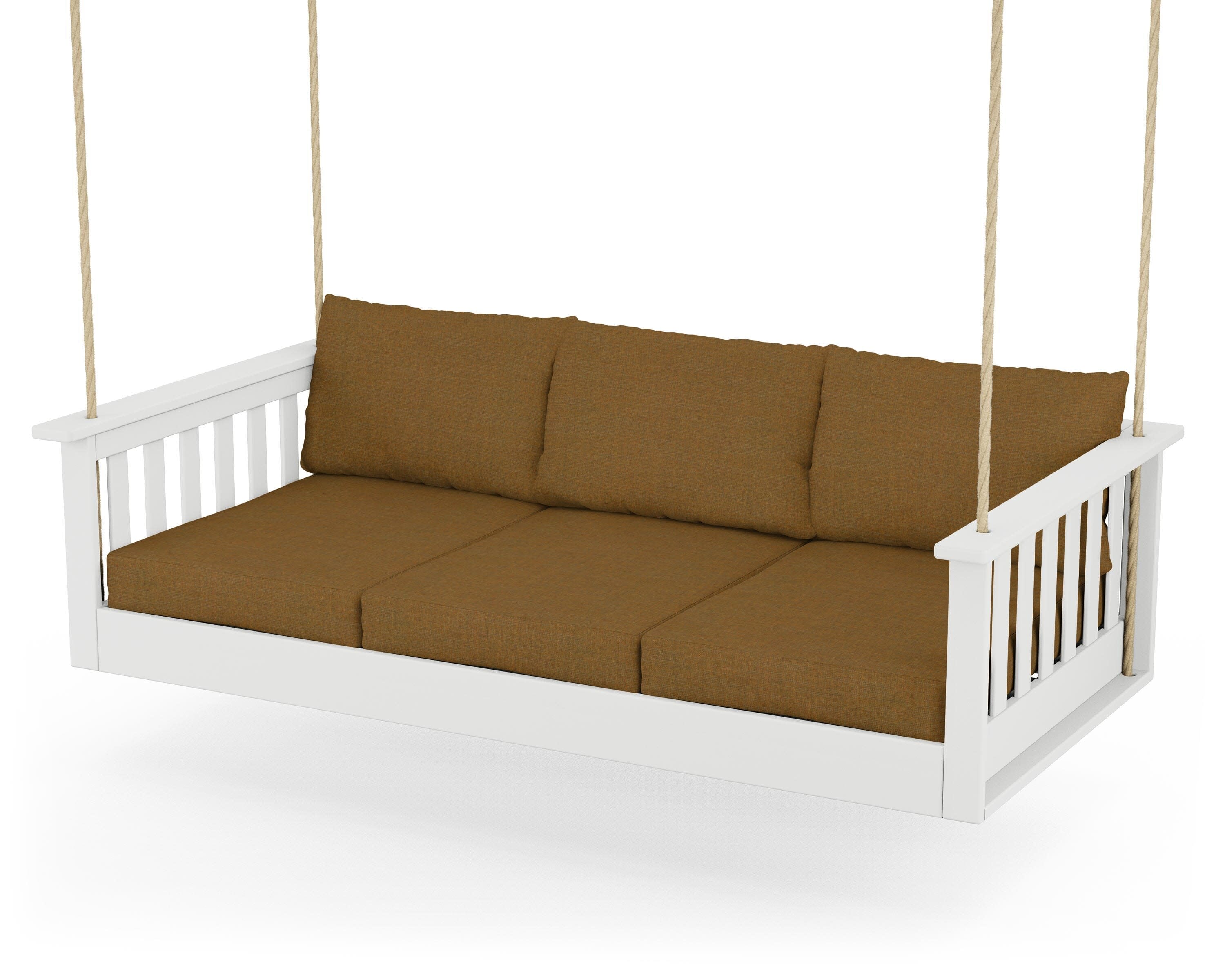 Vineyard Daybed Swing in White / Exhale Teak