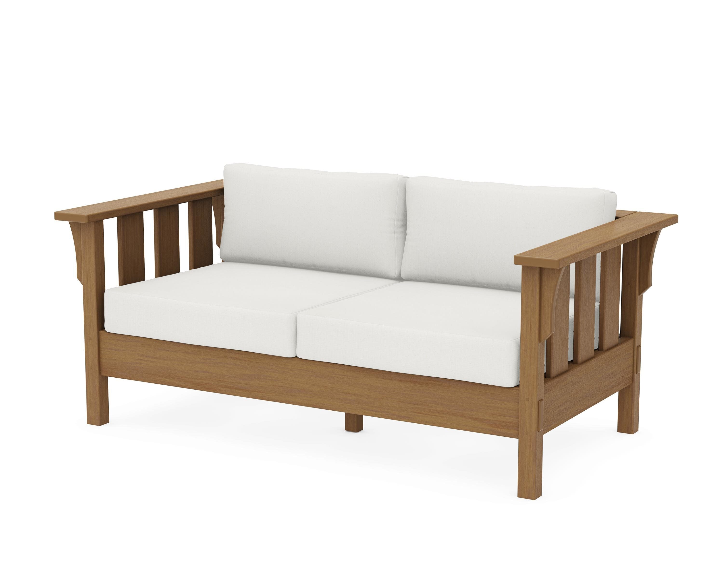 Acadia Deep Seating Loveseat in Natural / Natural Linen