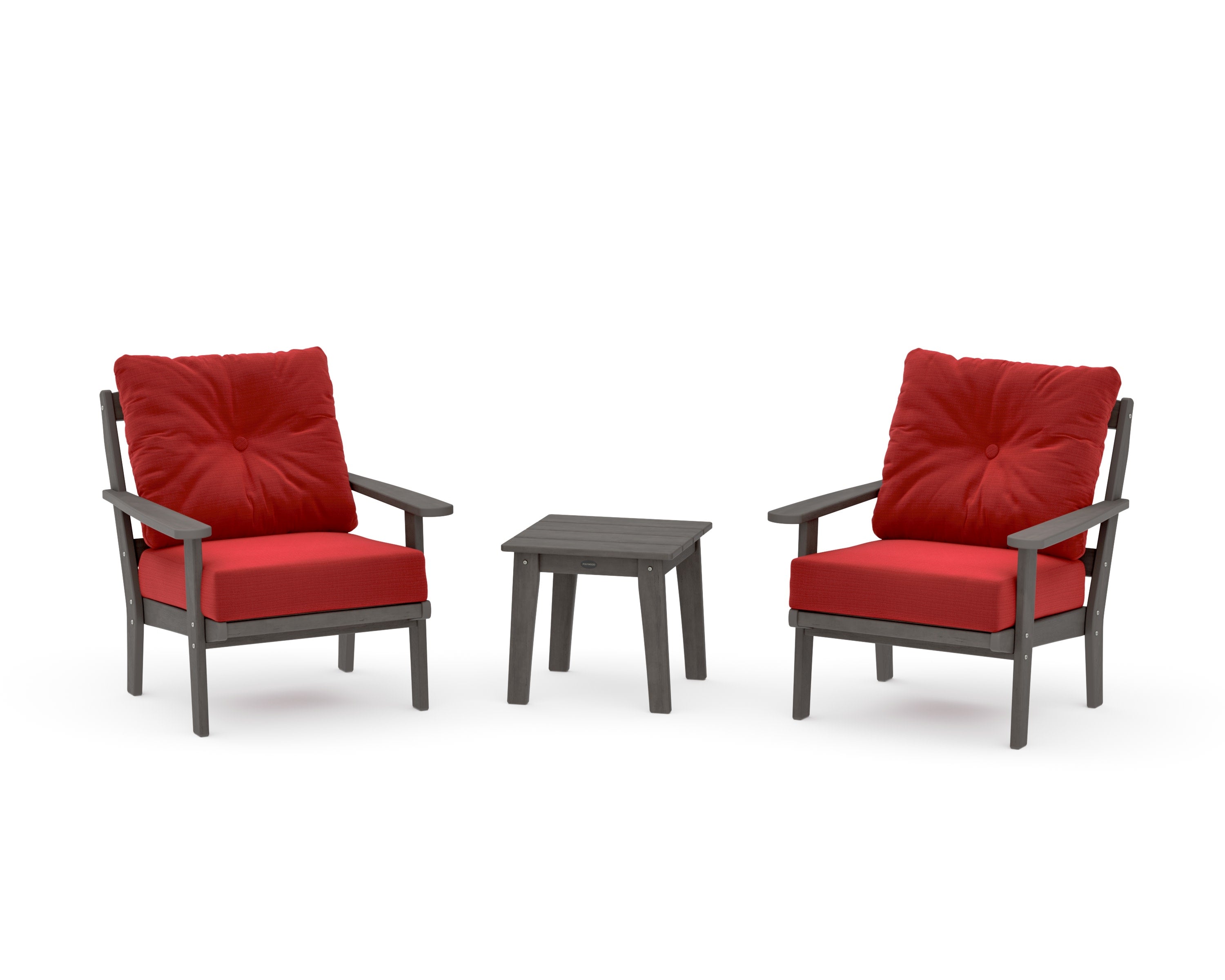 Mission 3-Piece Deep Seating Set in Driftwood / Crimson Linen