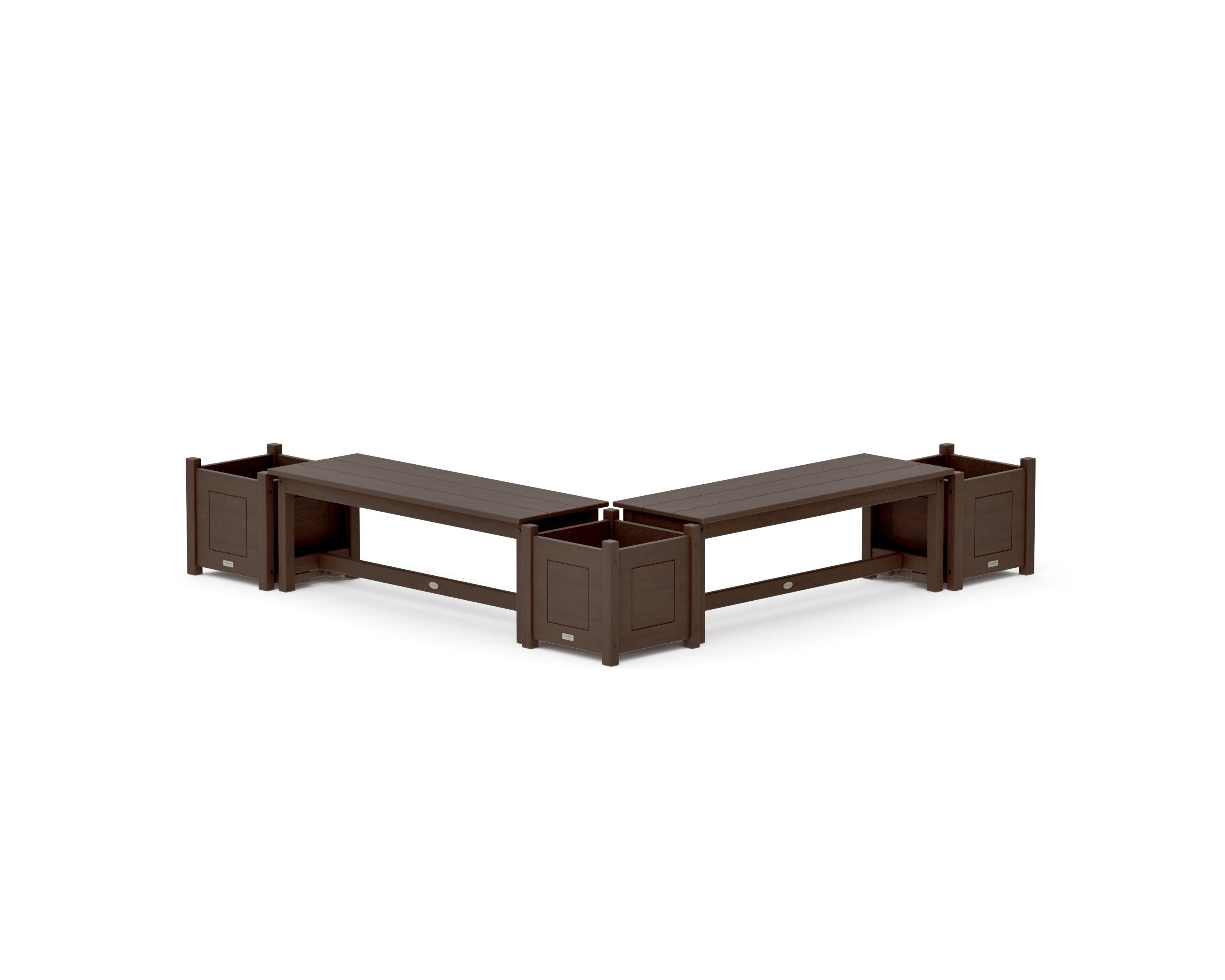 48" Country Living L- Shaped Planter Bench Corner Set in Kona
