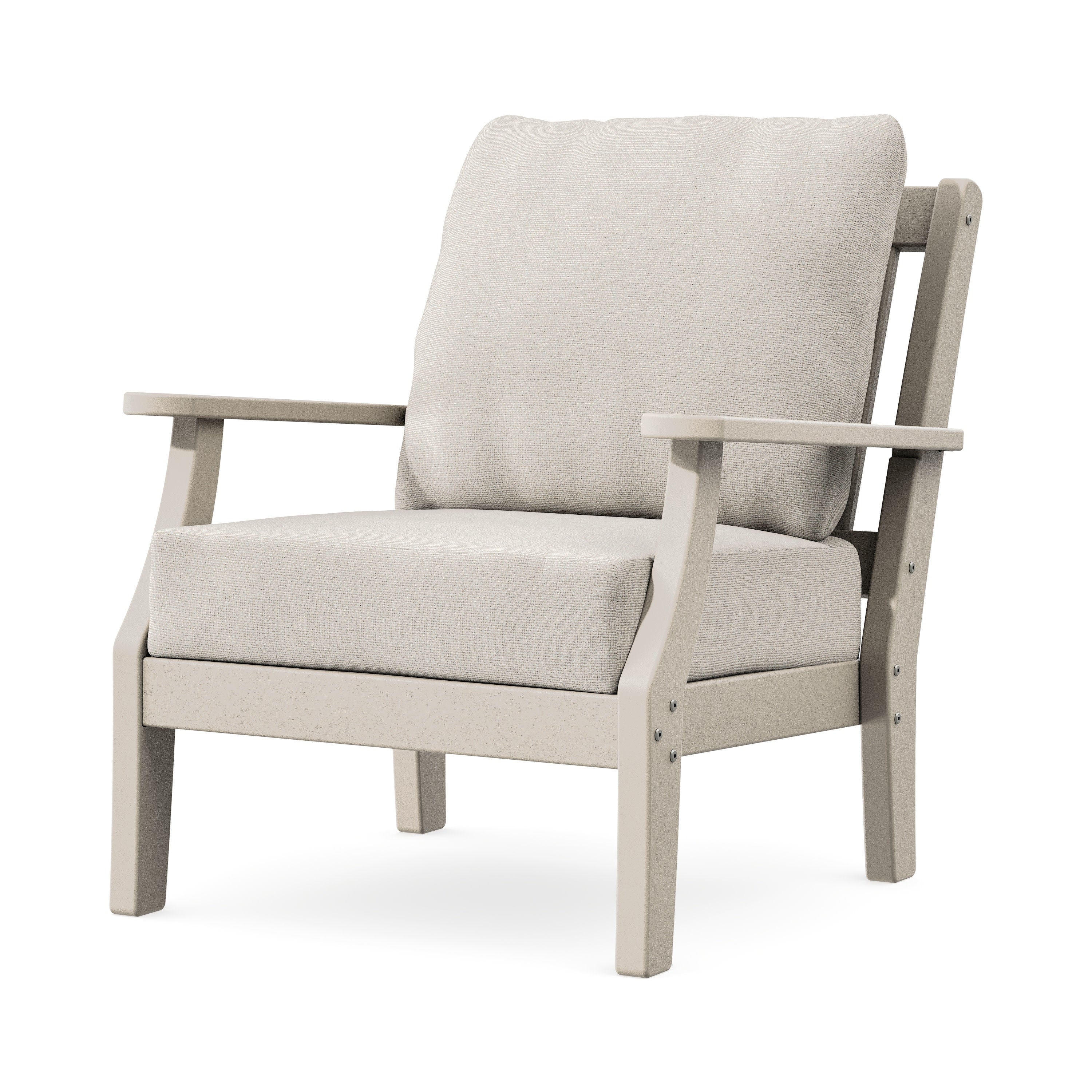 Chinoiserie Deep Seating Chair in Sand / Dune Burlap
