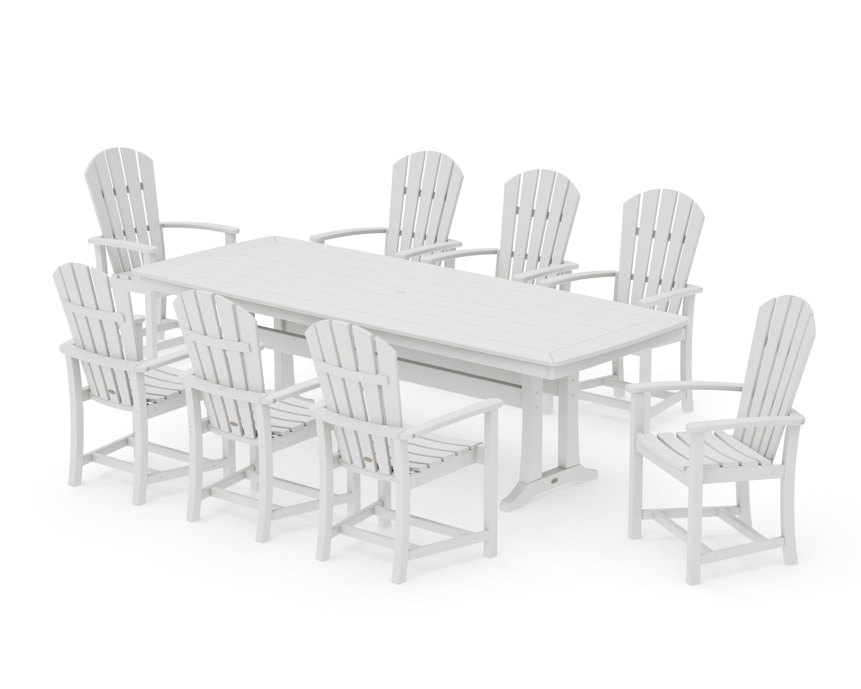 Palm Coast 9-Piece Dining Set with Trestle Legs in Vintage White