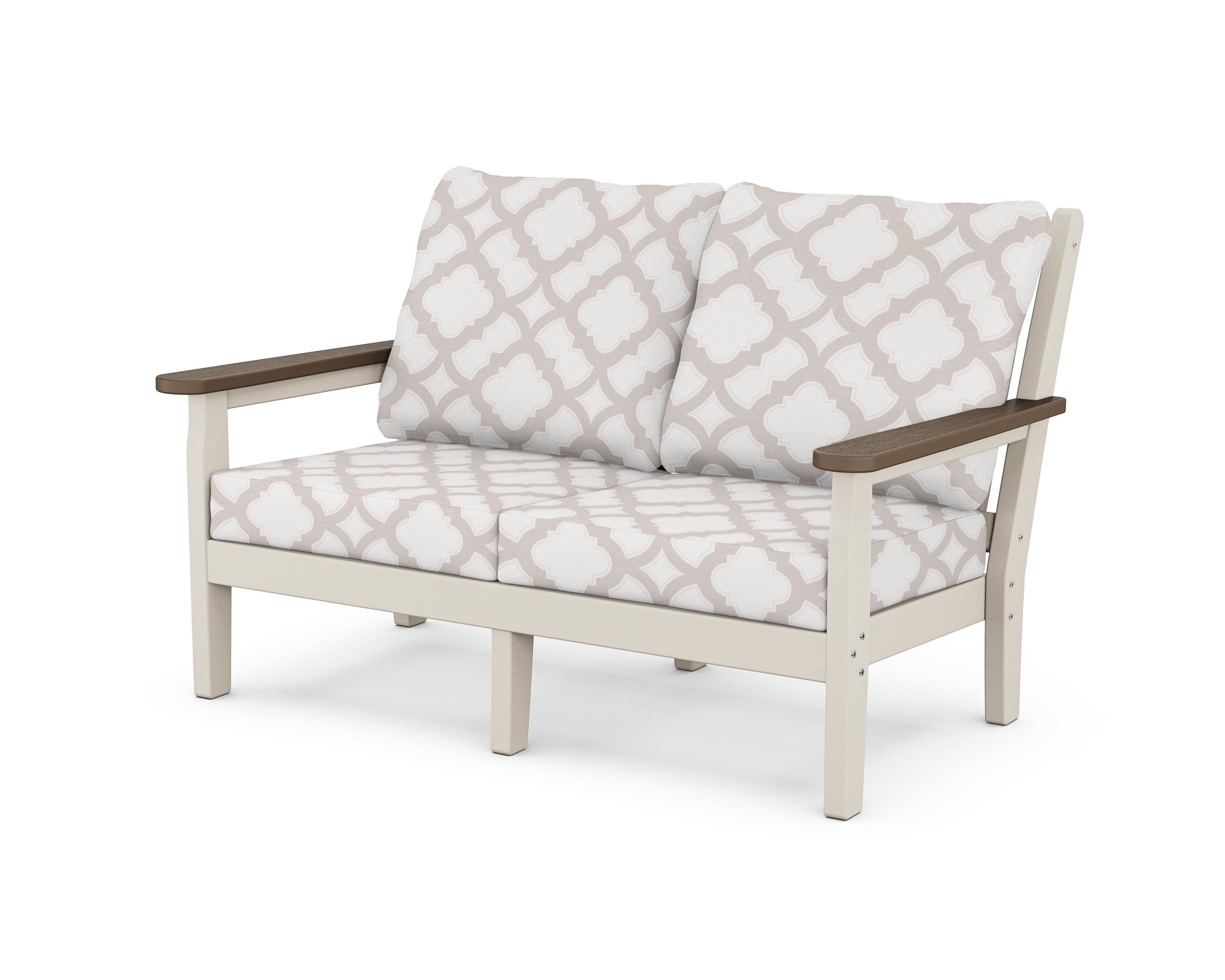 Chippendale Deep Seating Loveseat in Sand / Kona / Trellis Dune Burlap