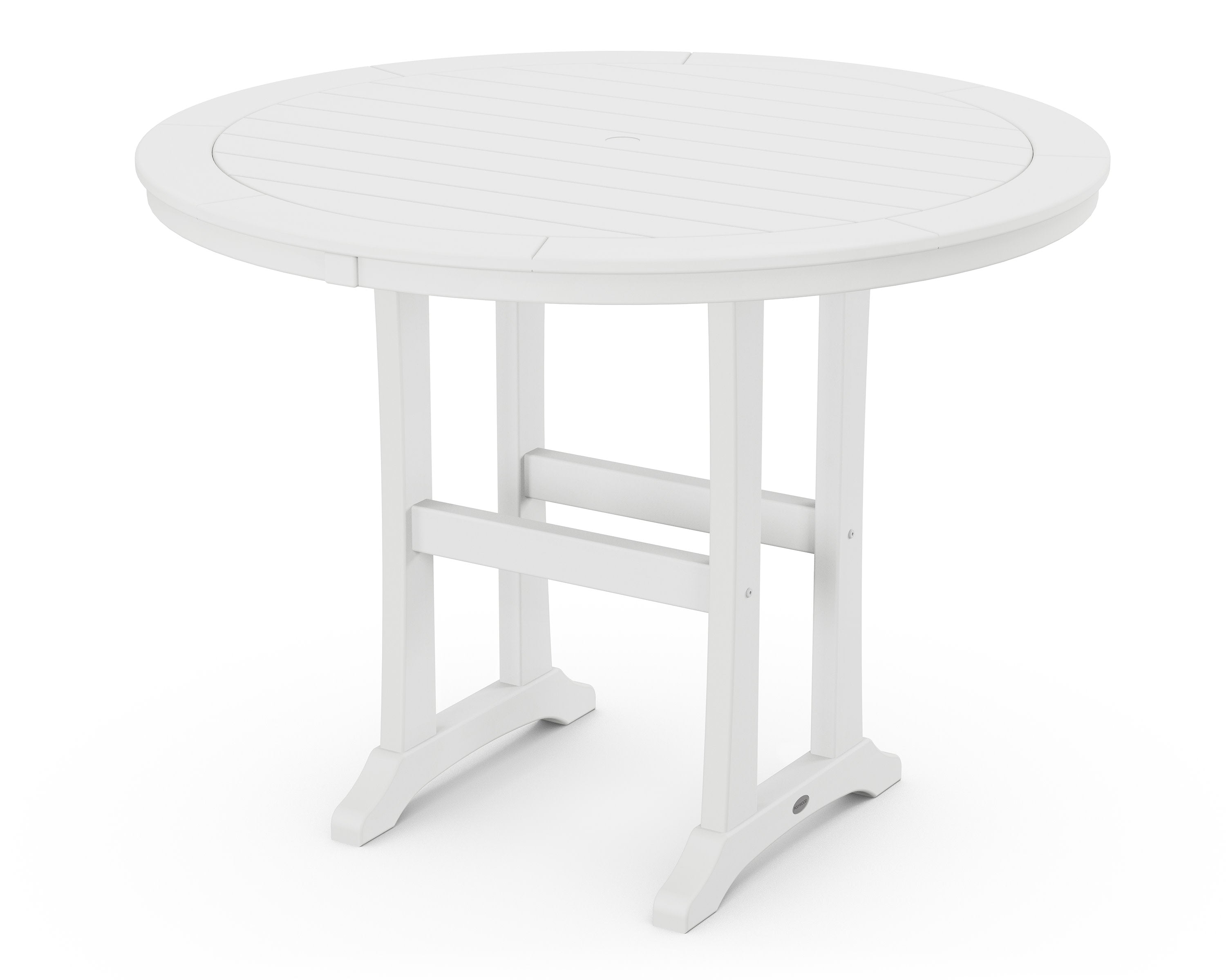 Nautical Trestle 48" Round Counter Table in White