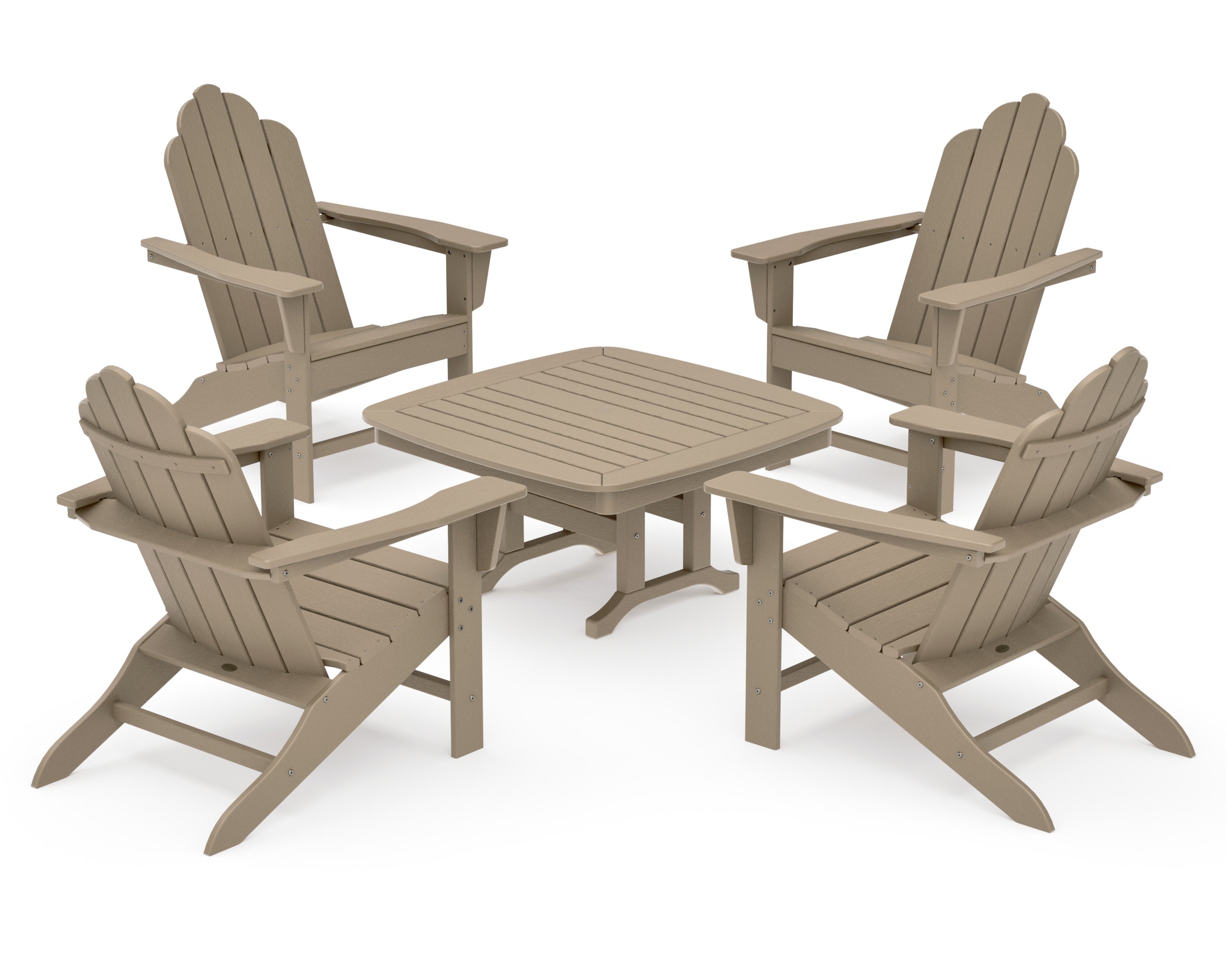Long Island Adirondack 5-Piece Conversation Group in Vintage Sahara