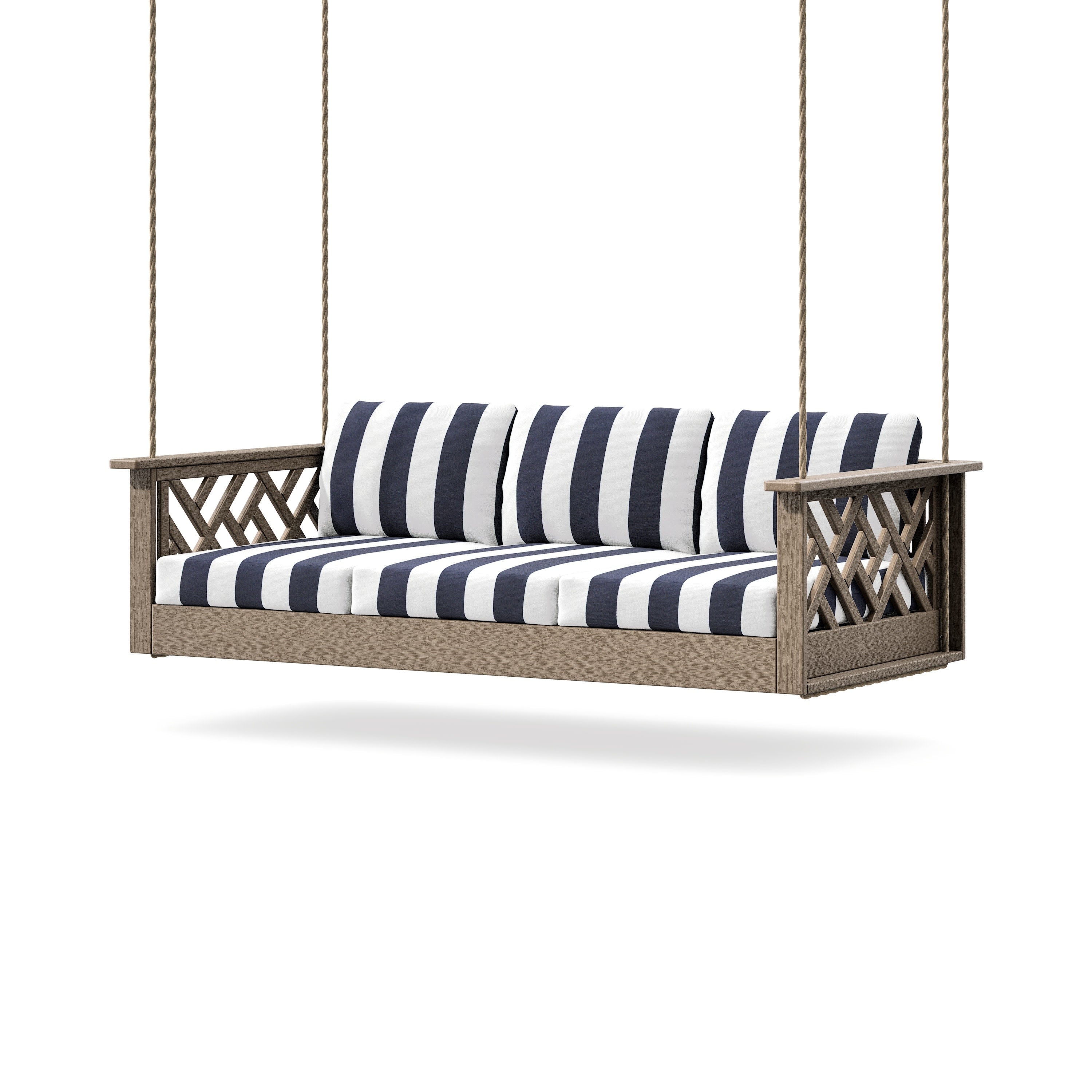 Chippendale Daybed Swing in Vintage Sahara / Cabana Stripe Navy