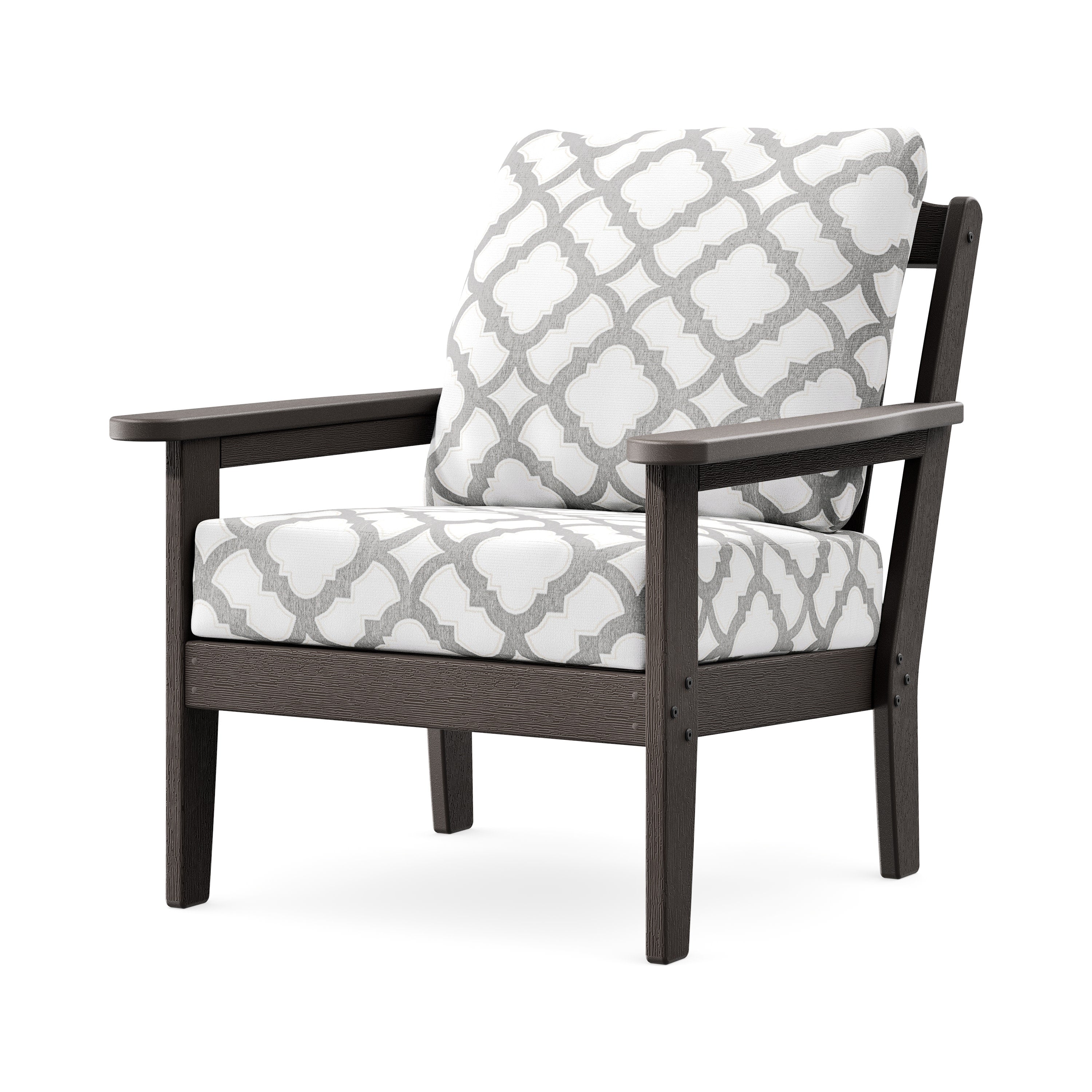 Cottage Deep Seating Chair in Vintage Coffee / Trellis Grey Mist
