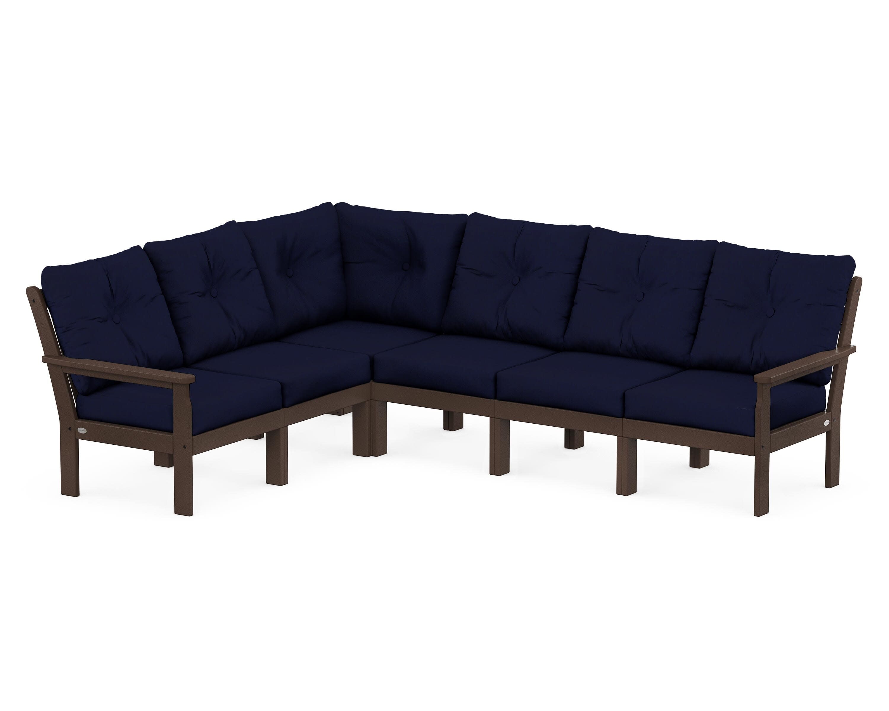 Vineyard 6-Piece Sectional in Mahogany / Navy