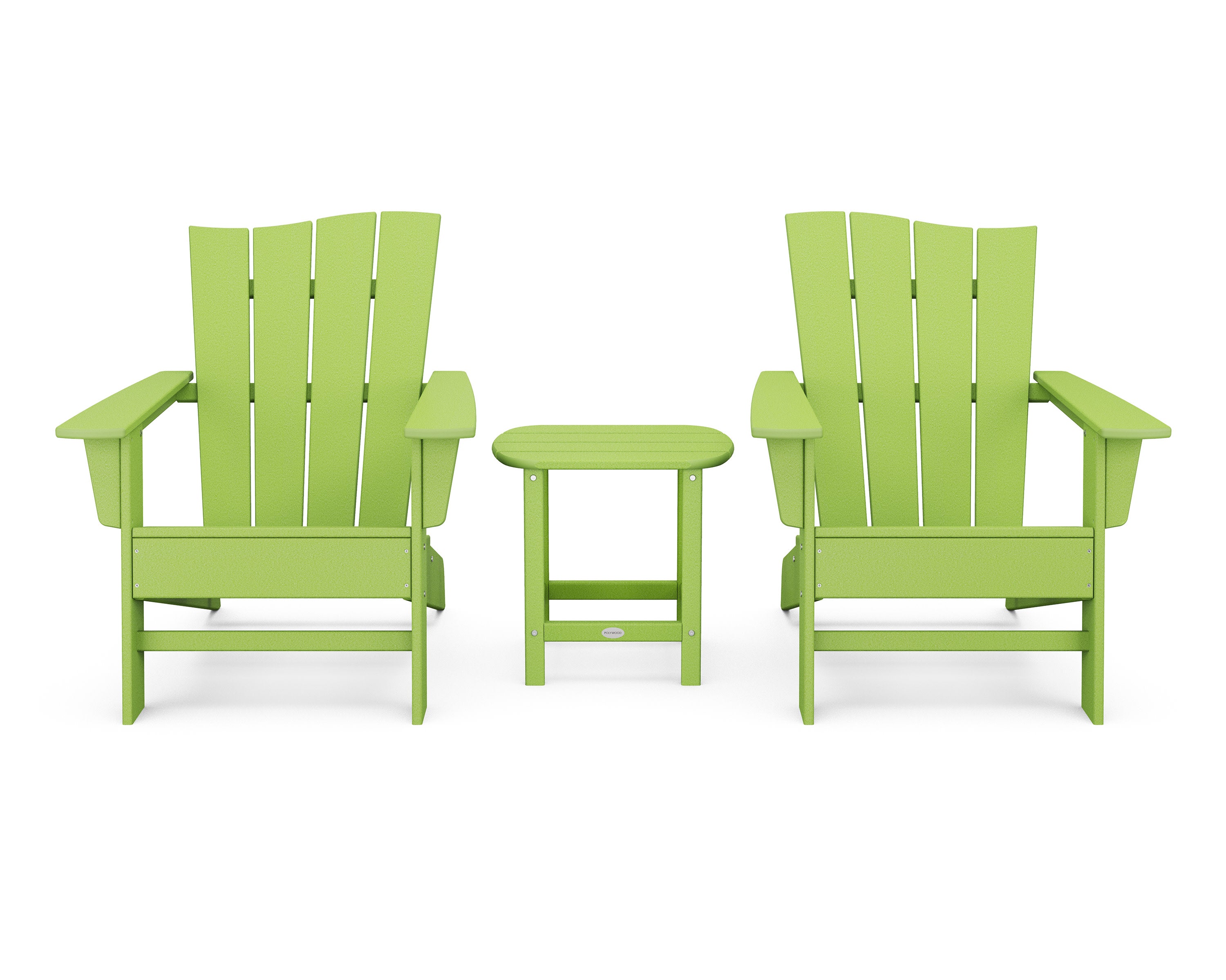 Wave 3-Piece Adirondack Chair Set in Lime