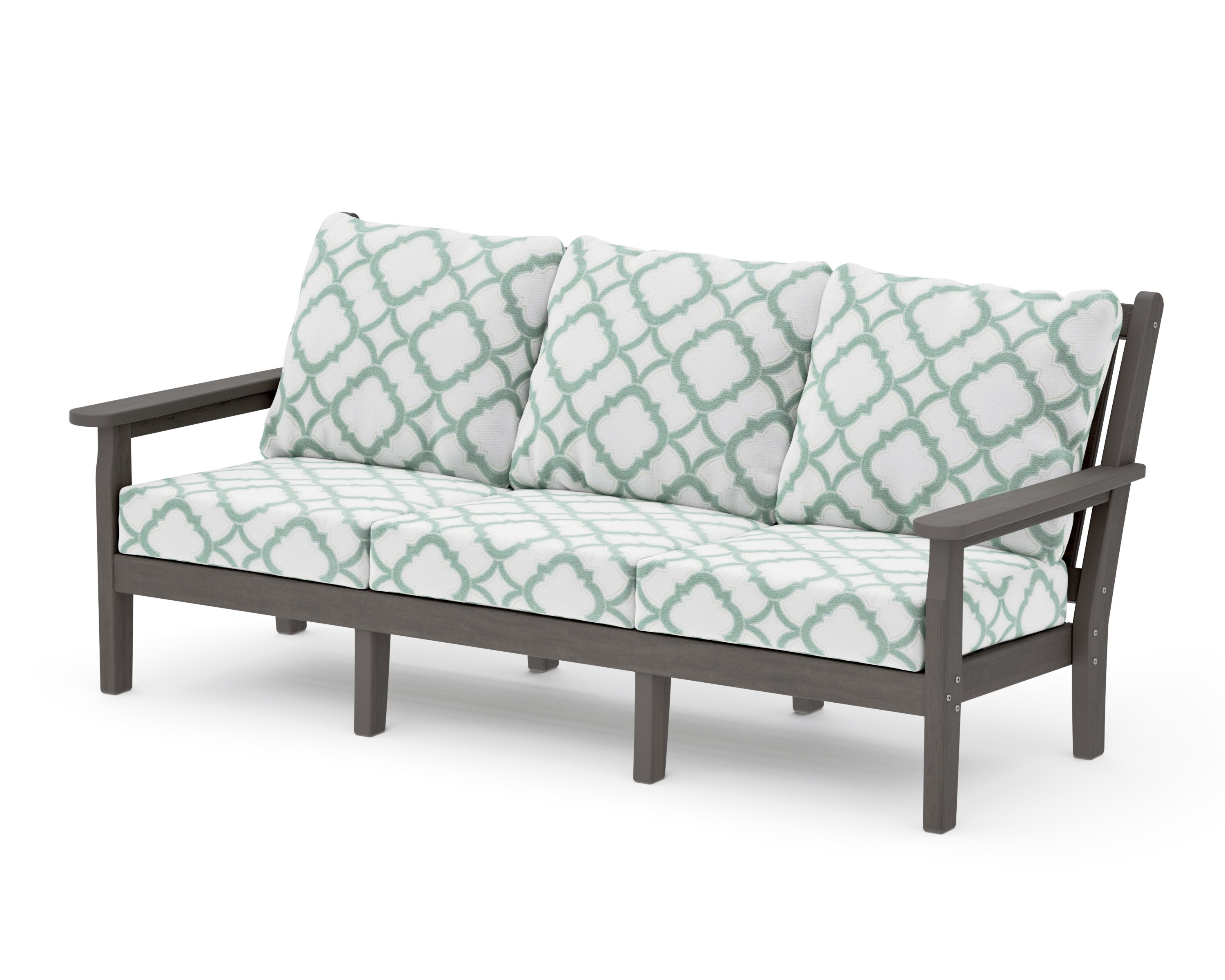 Chippendale Deep Seating Sofa in Driftwood / Trellis Glacier Spa