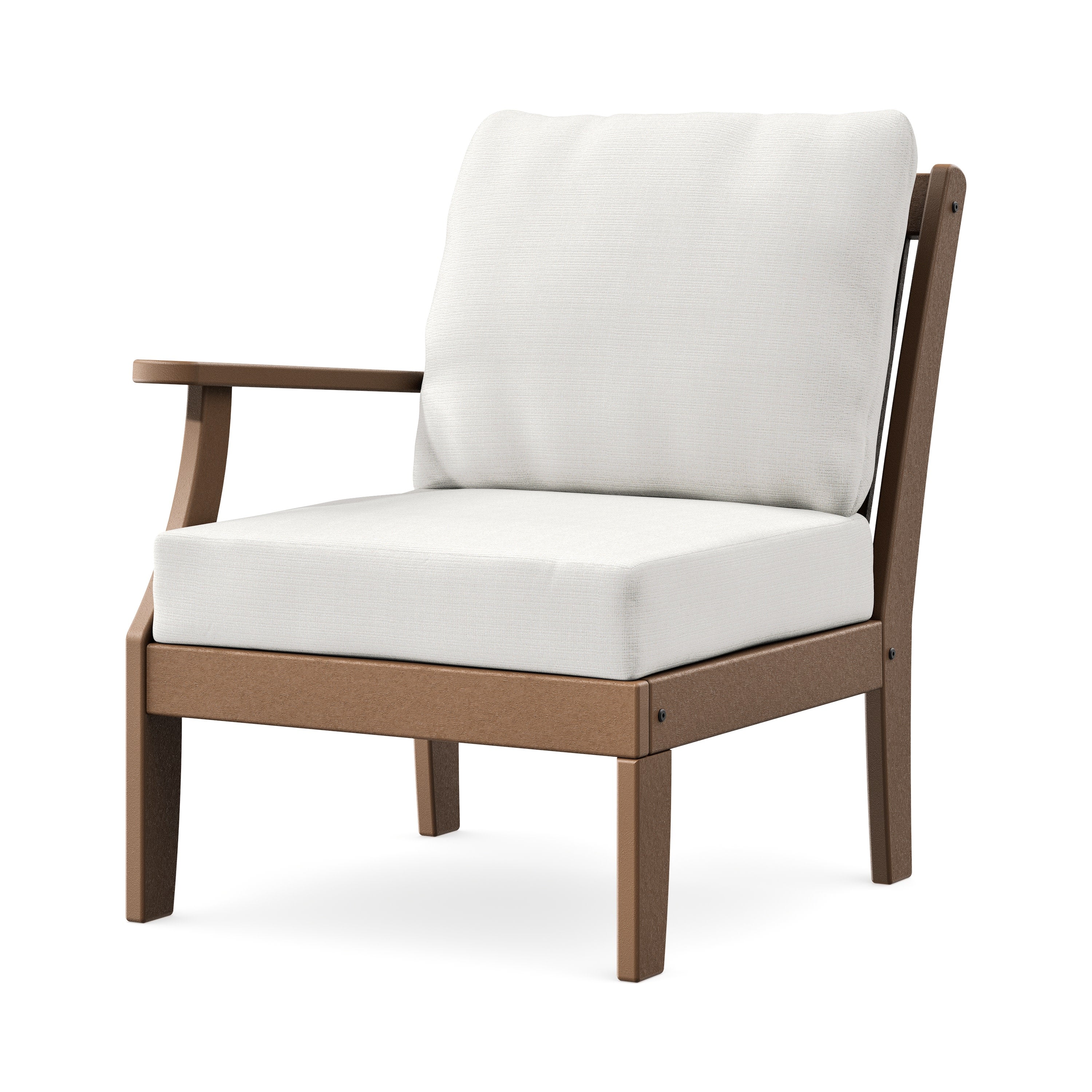 Braxton Modular Left Arm Chair in Teak / Natural Linen