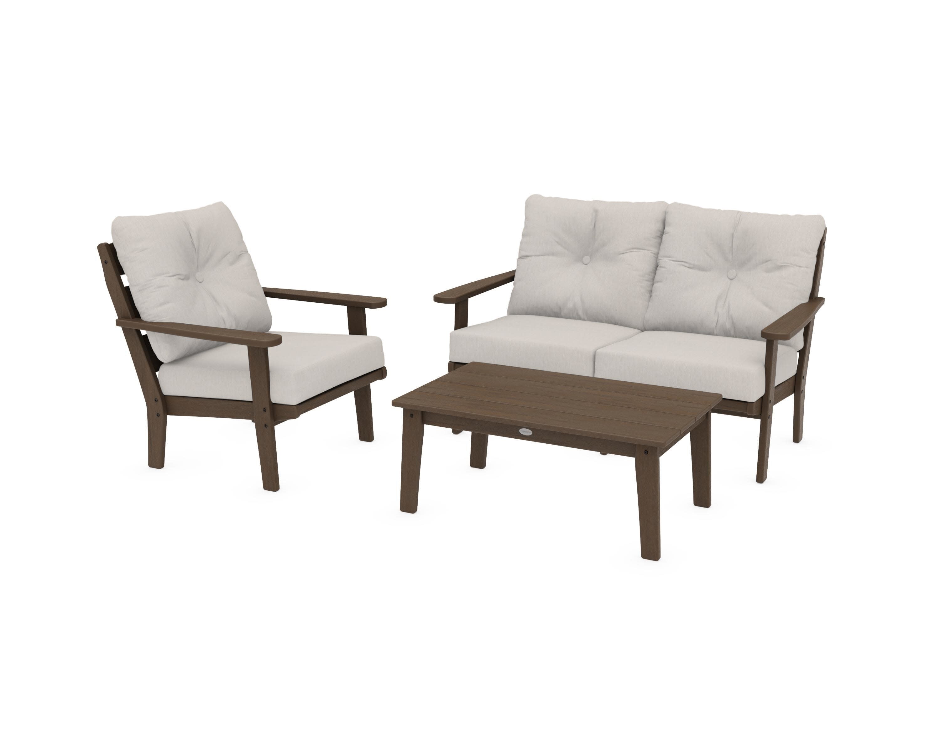 Lakeside 3-Piece Deep Seating Set in Kona / Cast Ash