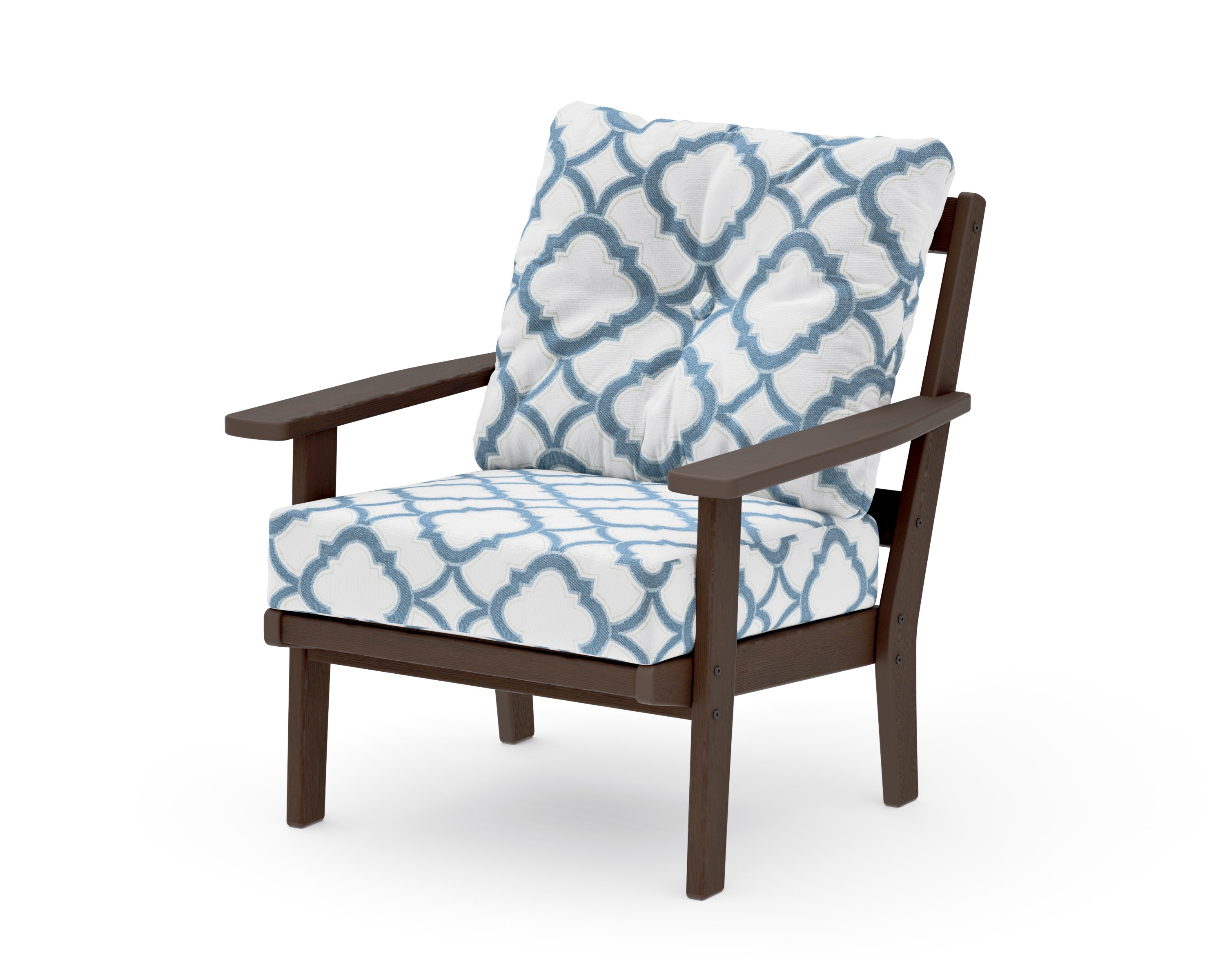 Prairie Deep Seating Chair in Kona / Trellis Sky Blue