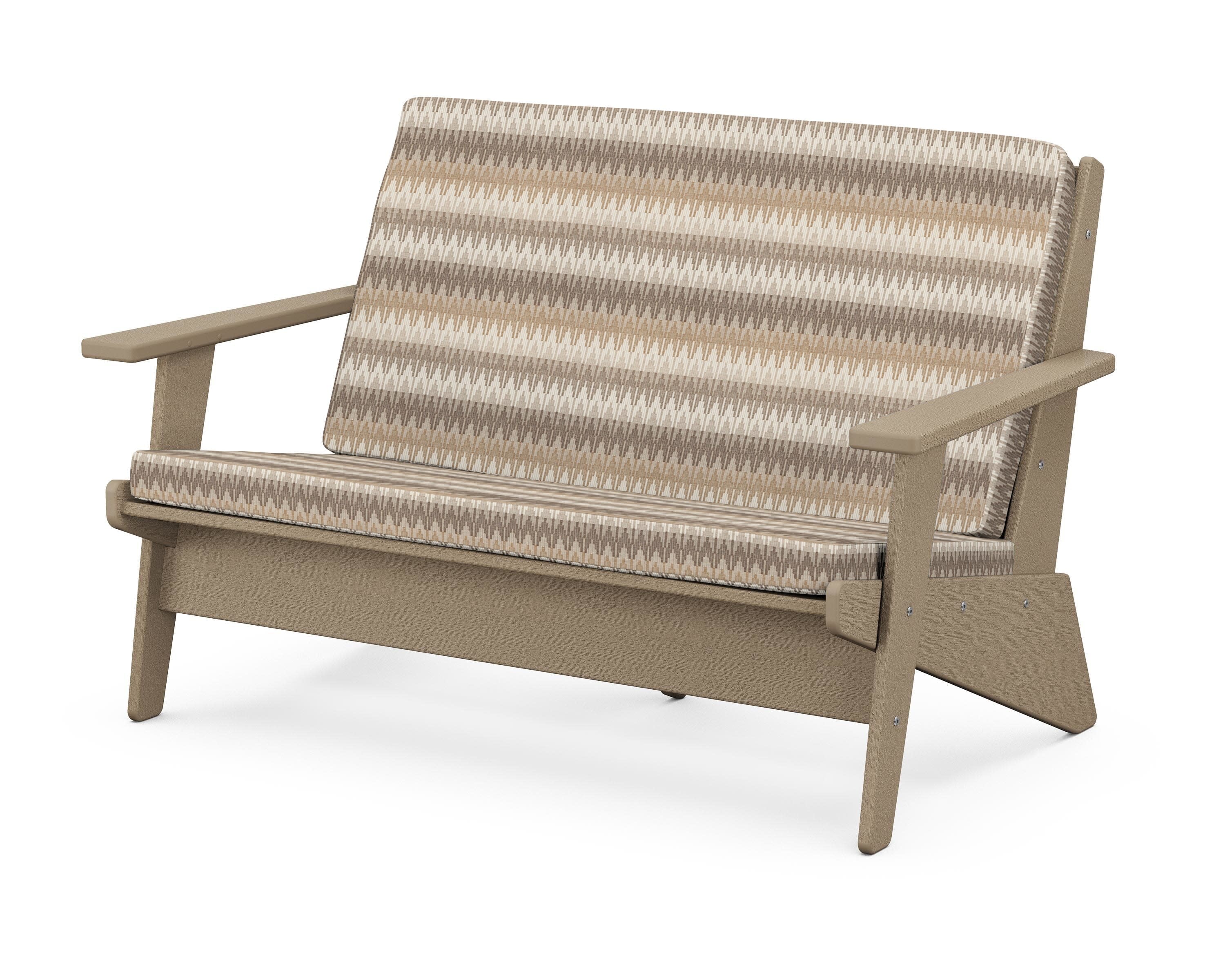 Riviera Modern Lounge Loveseat in Vintage Sahara / Valley Dune