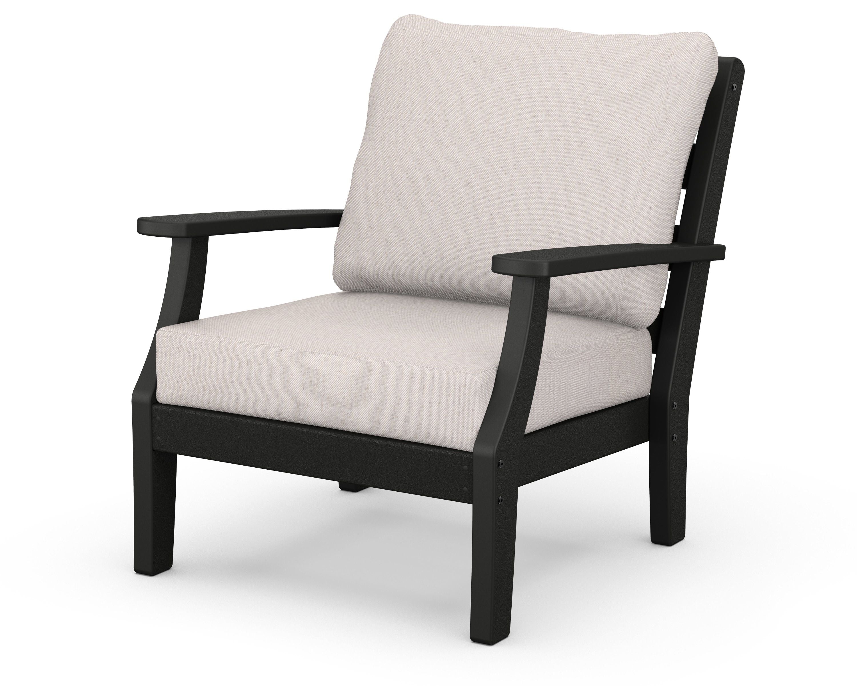 Chesapeake Deep Seating Chair in Black / Dune Burlap