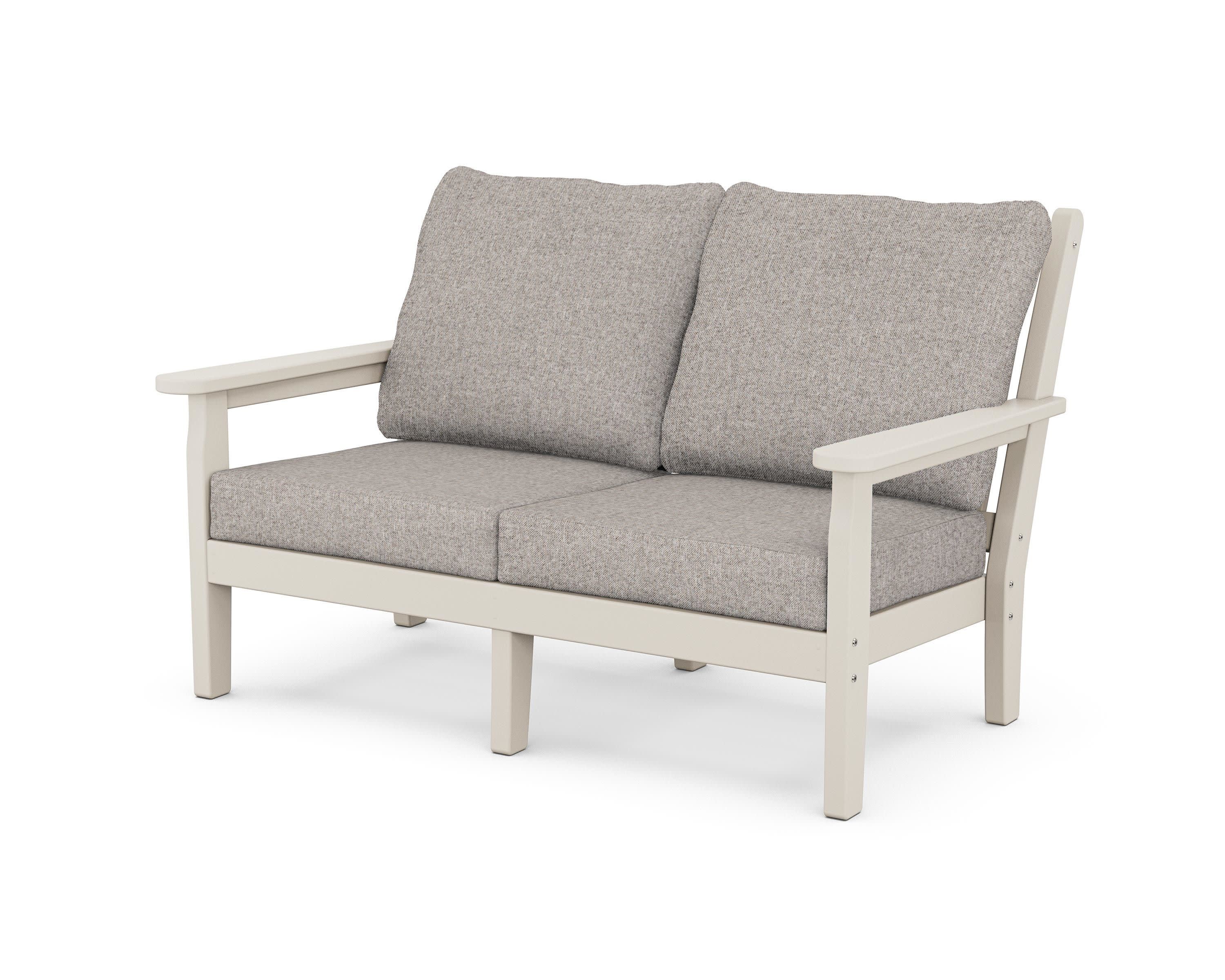Chippendale Deep Seating Loveseat in Sand / Weathered Tweed