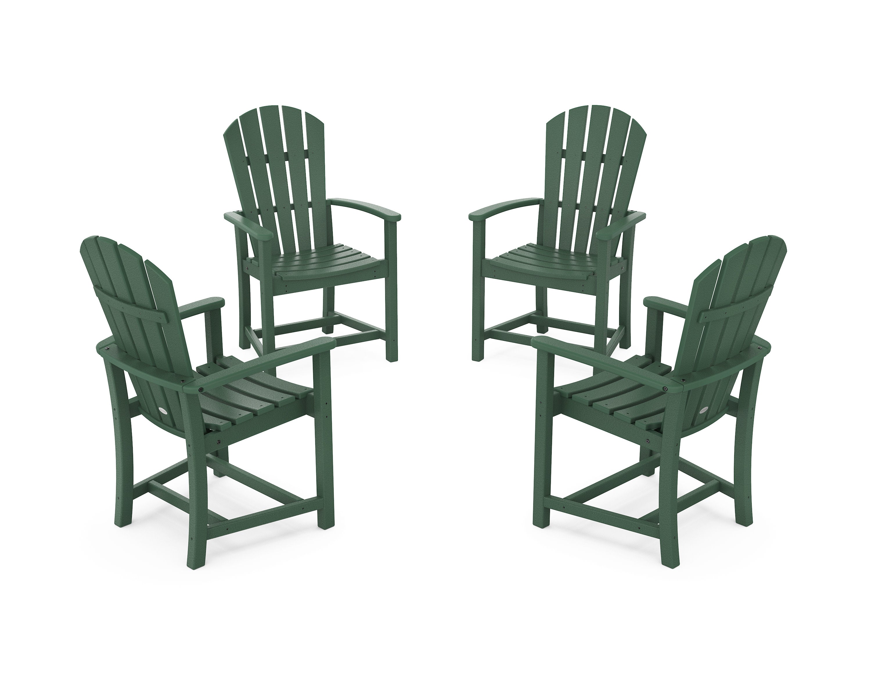 Palm Coast 4-Piece Upright Adirondack Conversation Set in Green