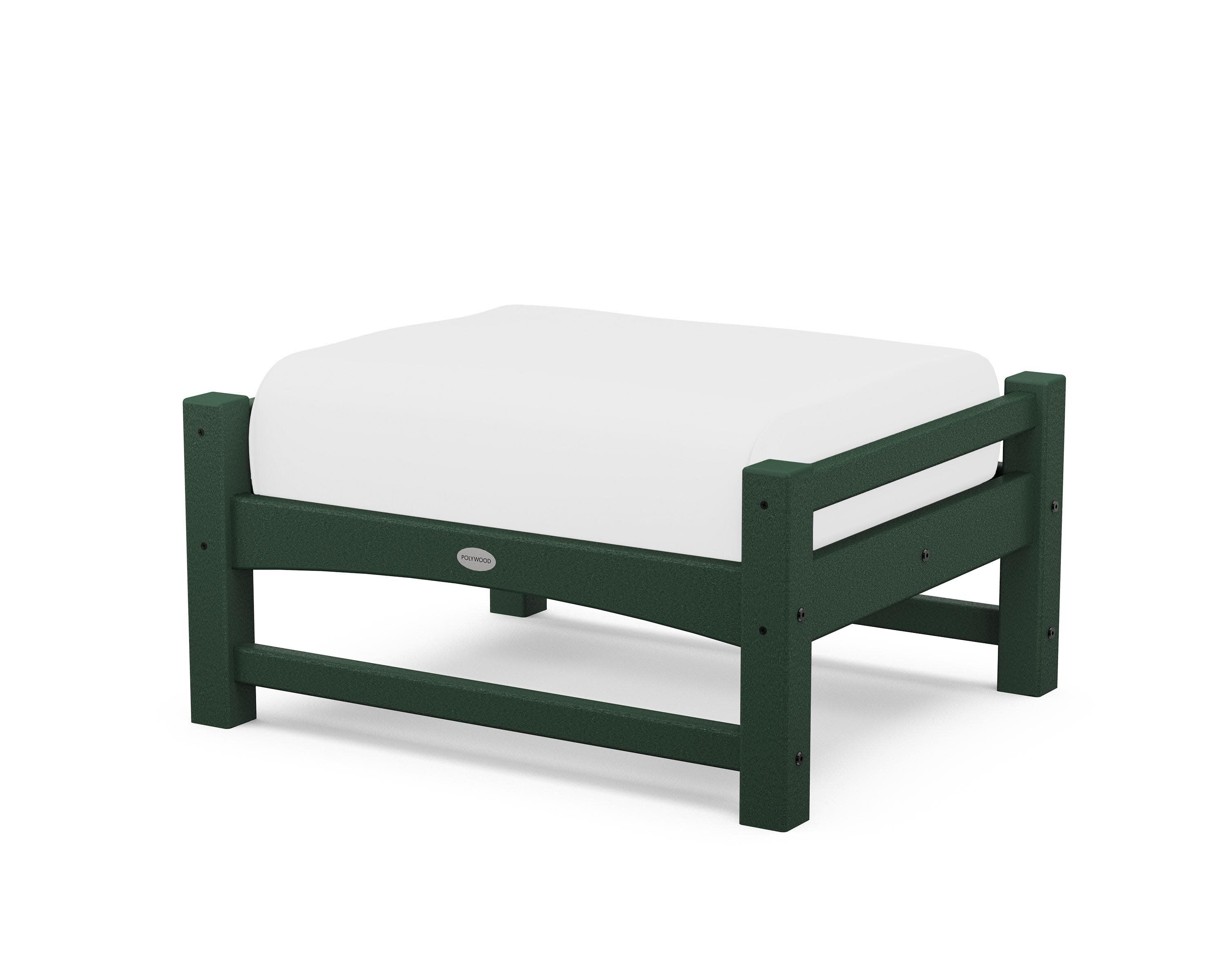 Club Ottoman in Green / Natural