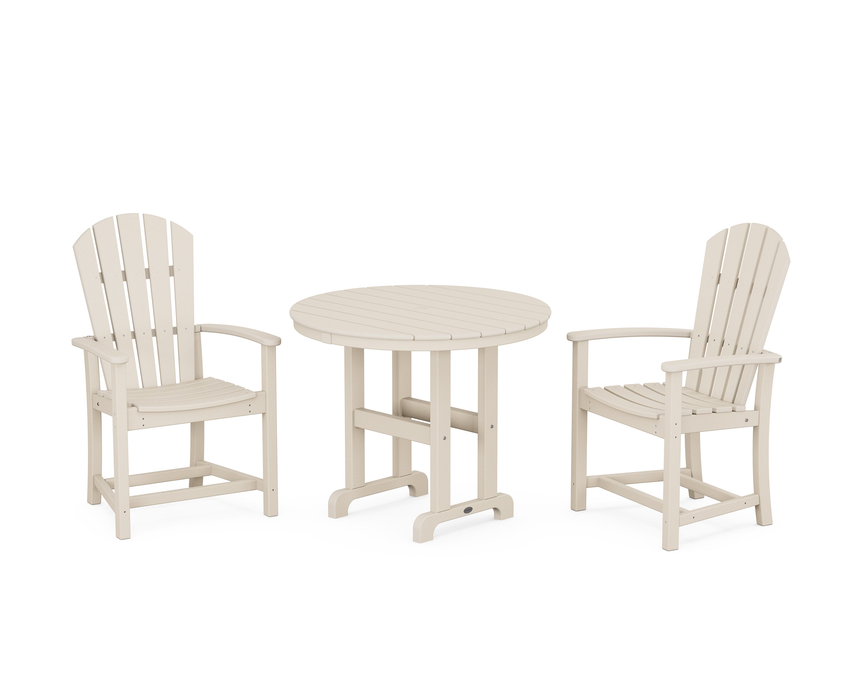 Palm Coast 3-Piece Round Farmhouse Dining Set in Sand