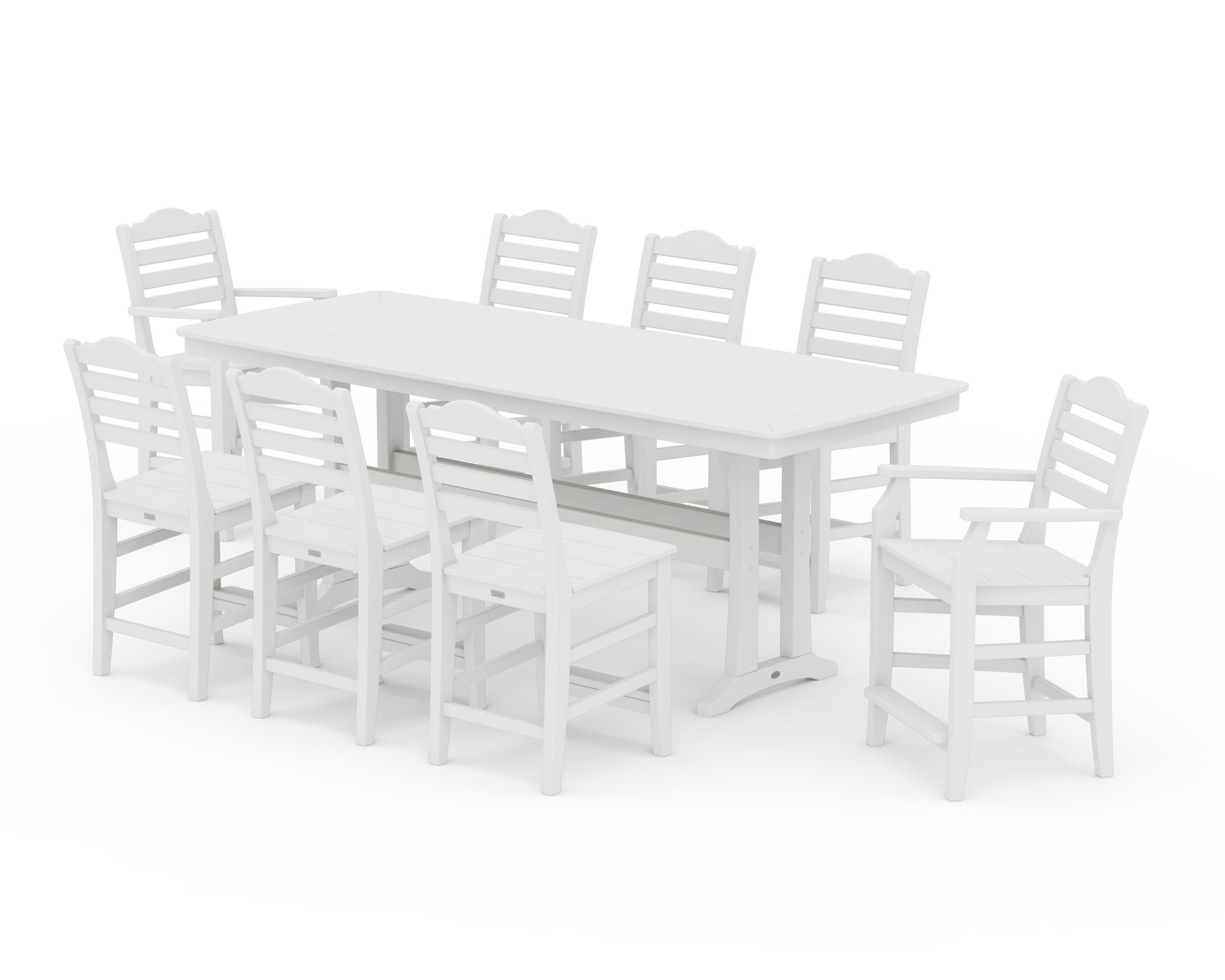 Savannah 9-Piece Counter Set with Trestle Legs in White