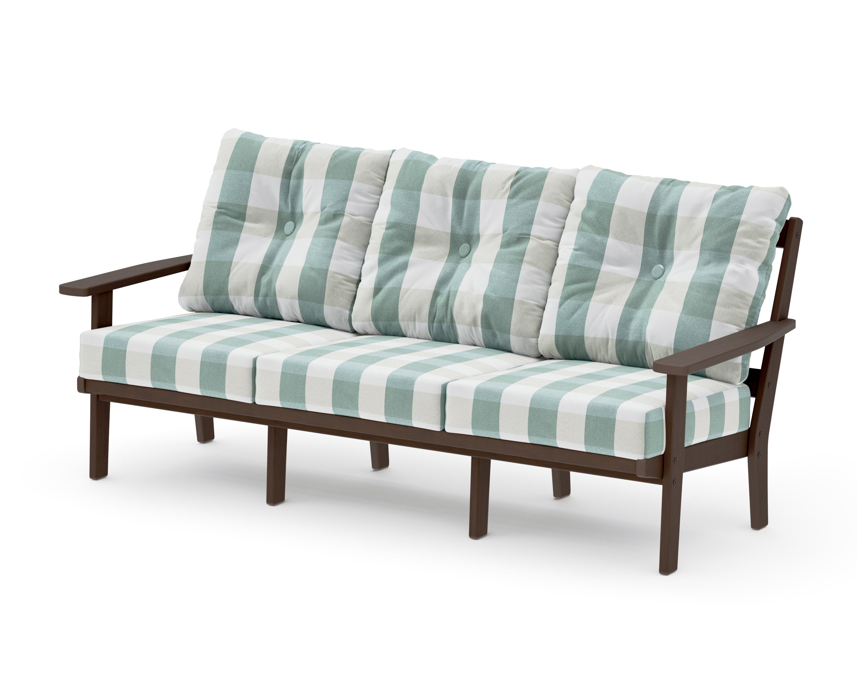 Oxford Deep Seating Sofa in Kona / Buffalo Plaid Glacier Spa