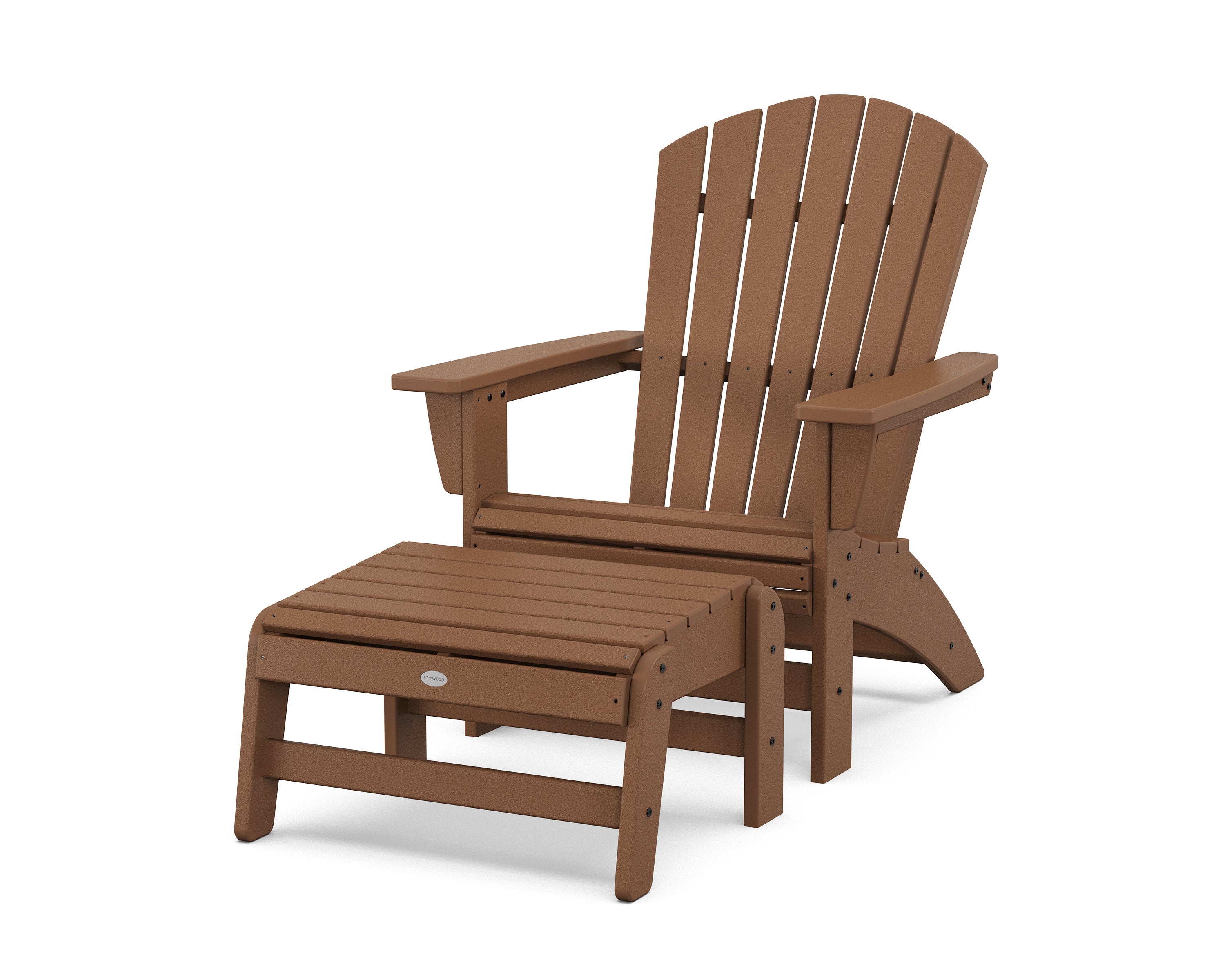 Nautical Grand Adirondack Chair with Ottoman in Teak