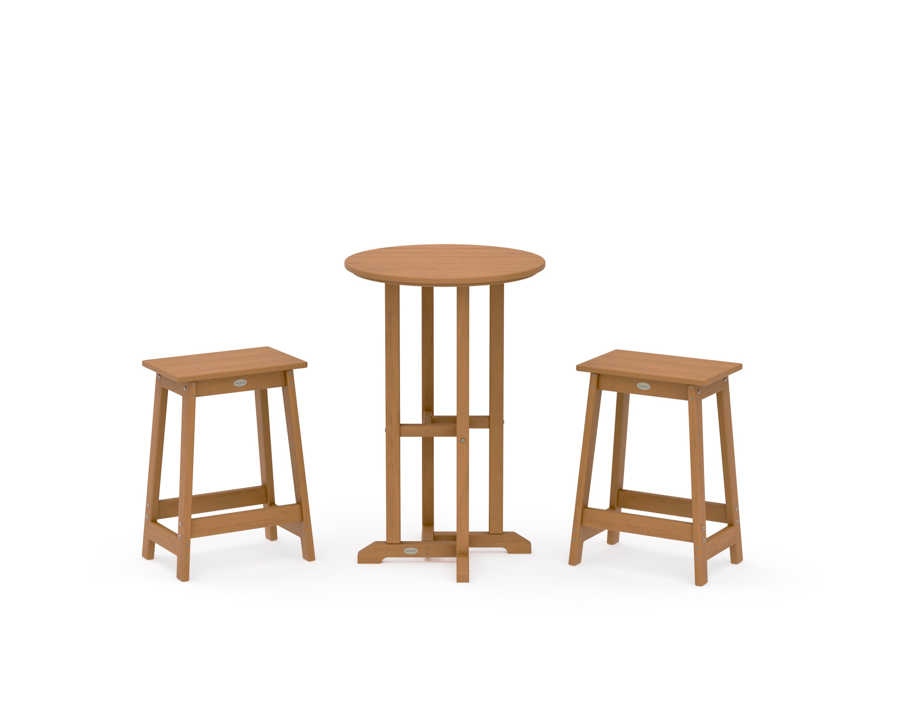 Modern Studio Counter Stool 3-Piece Bistro Set in Natural
