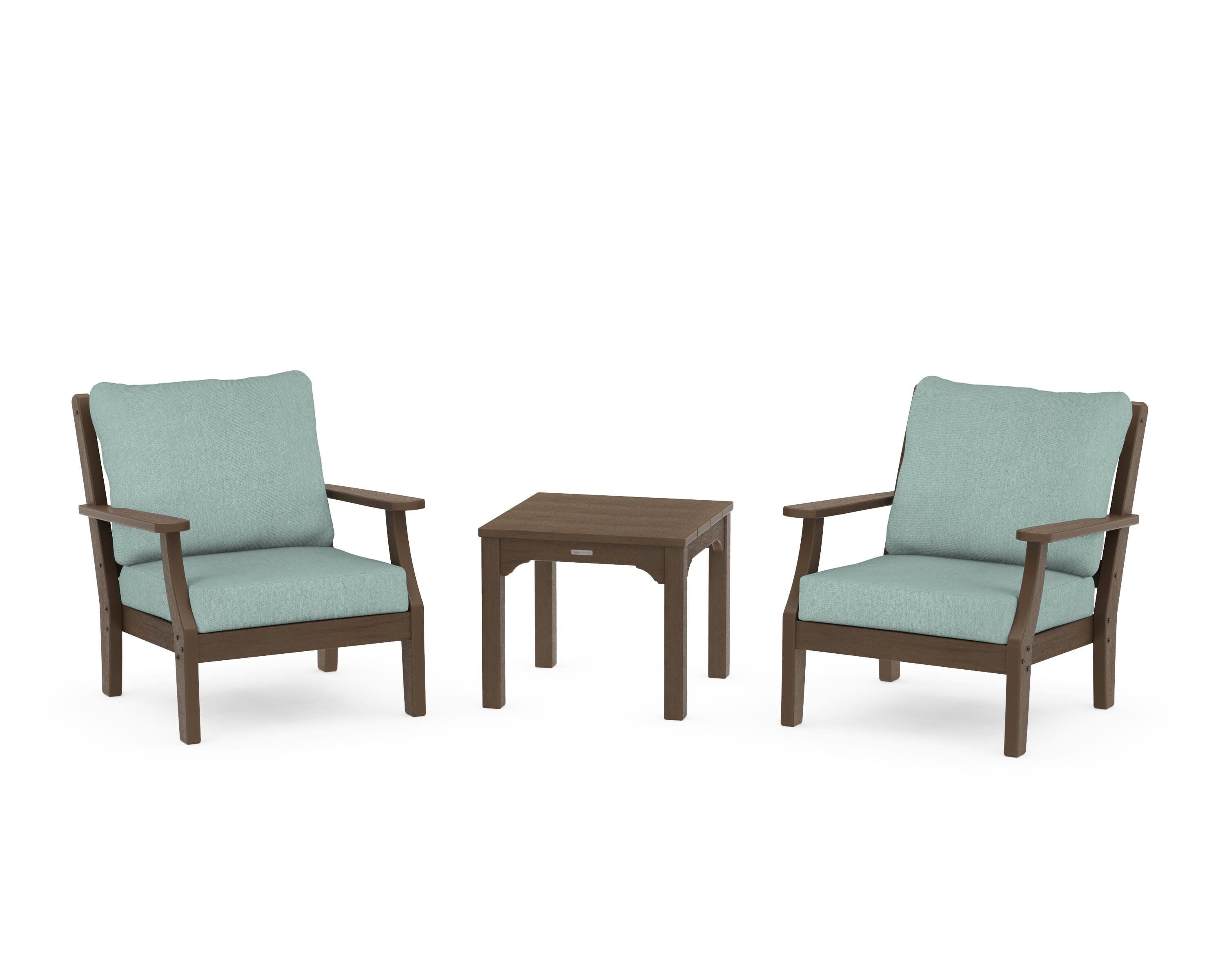 Chinoiserie 3-Piece Deep Seating Set in Kona / Glacier Spa