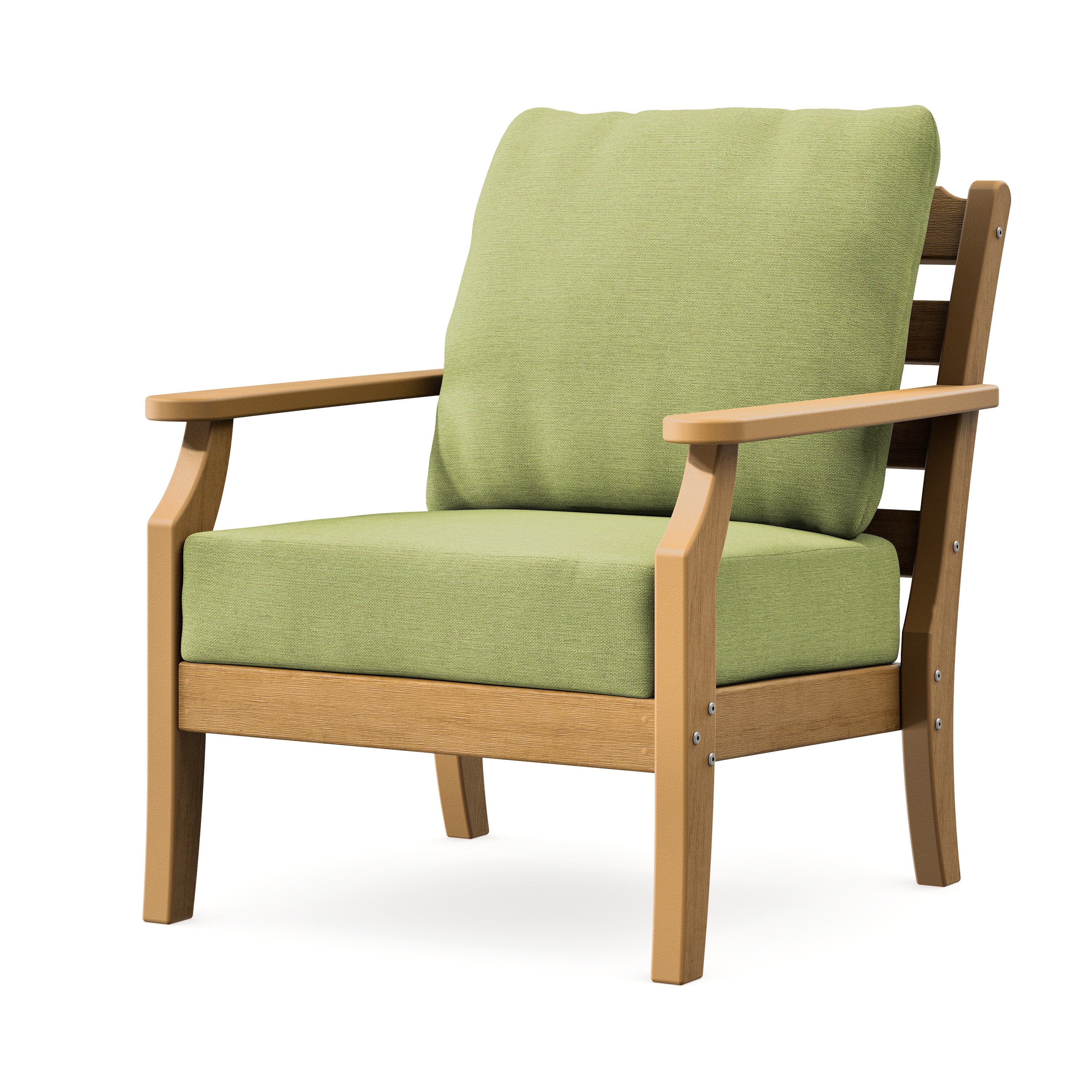 Savannah Deep Seating Chair in Natural / Chartreuse Boucle