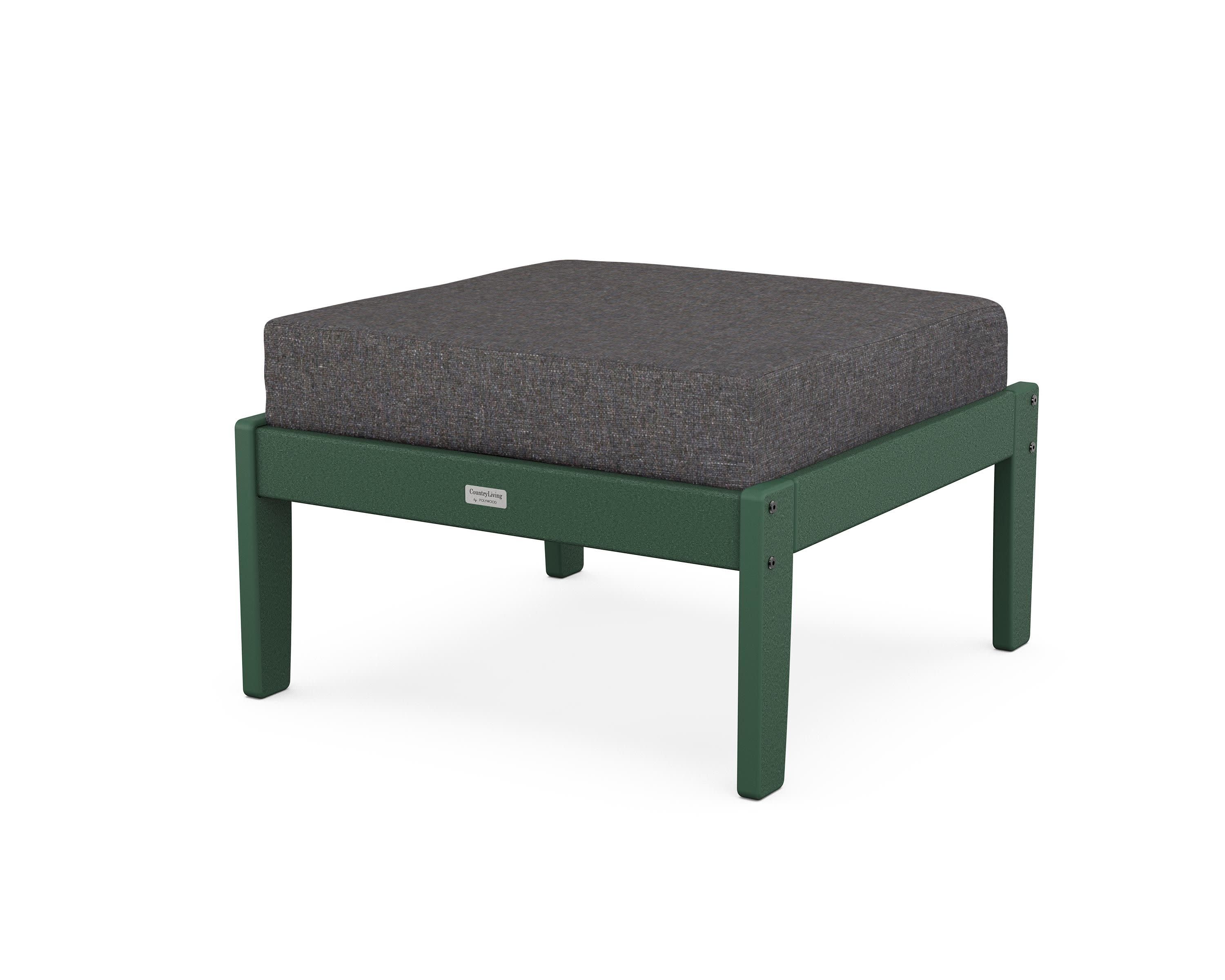 Cottage Deep Seating Ottoman in Green / Ash Charcoal