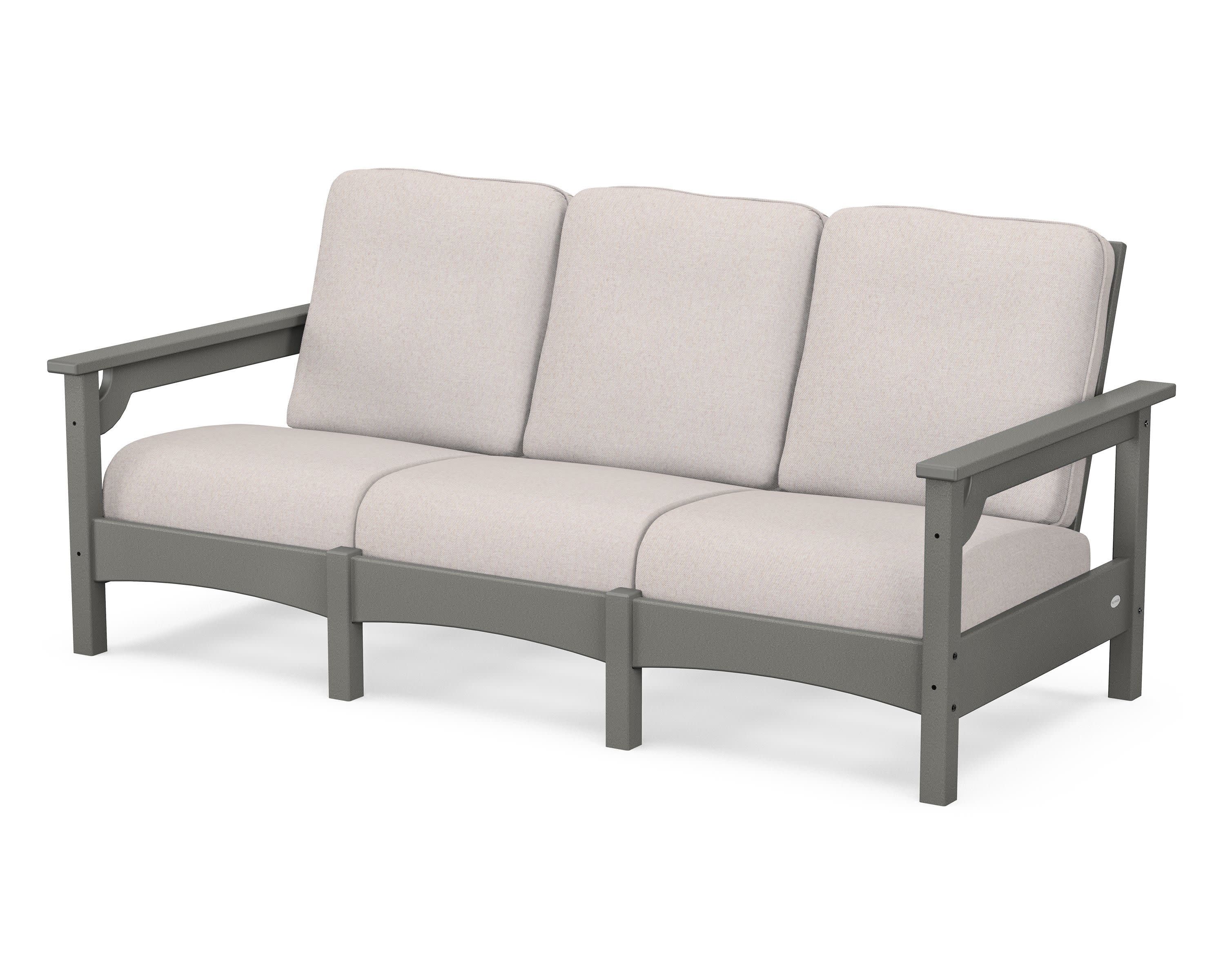 Club Sofa in Slate Grey / Dune Burlap