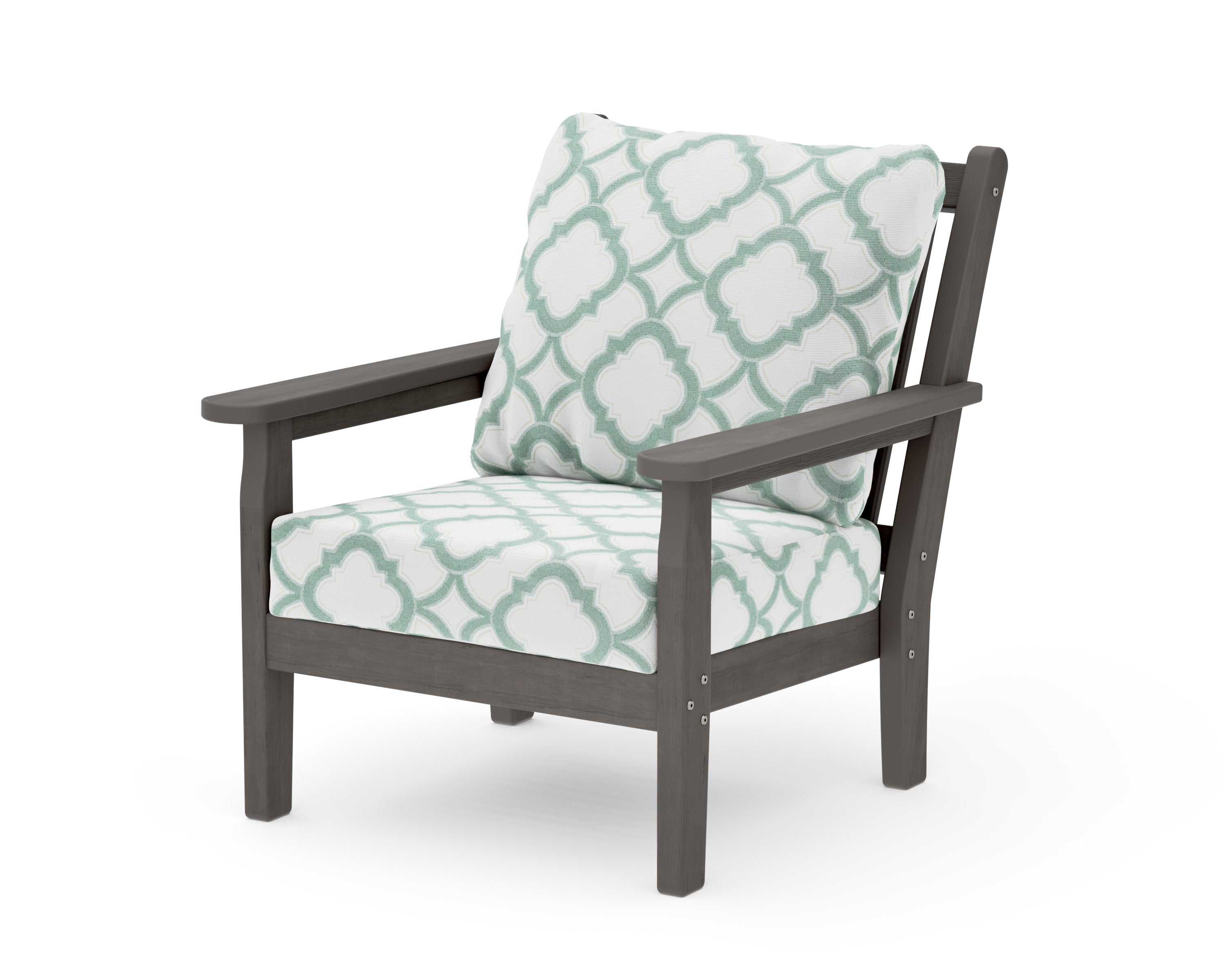 Chippendale Deep Seating Chair in Driftwood / Trellis Glacier Spa