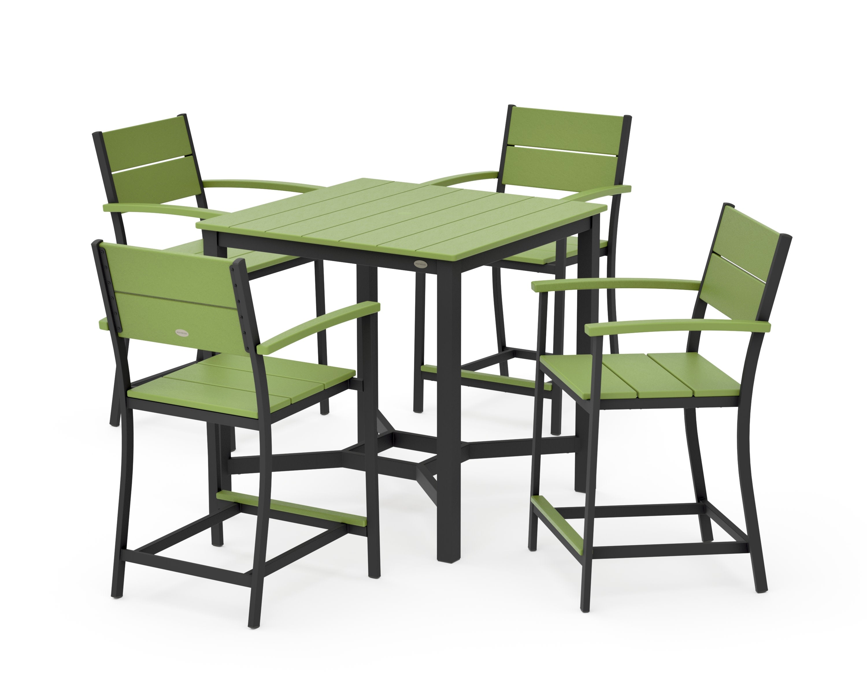Main Street 5-Piece Counter Set in Black / Lime