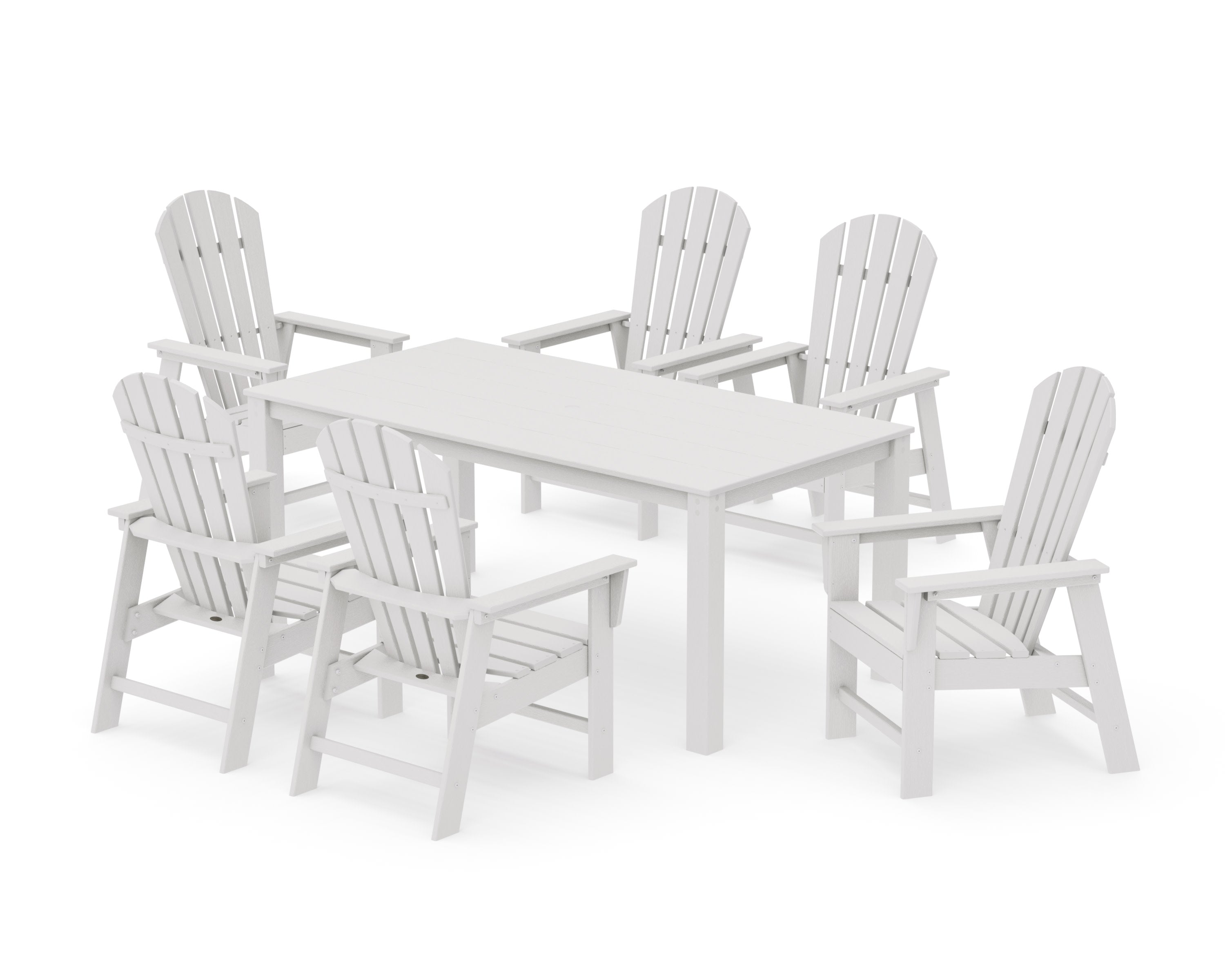 South Beach 7-Piece Parsons Dining Set in Vintage White
