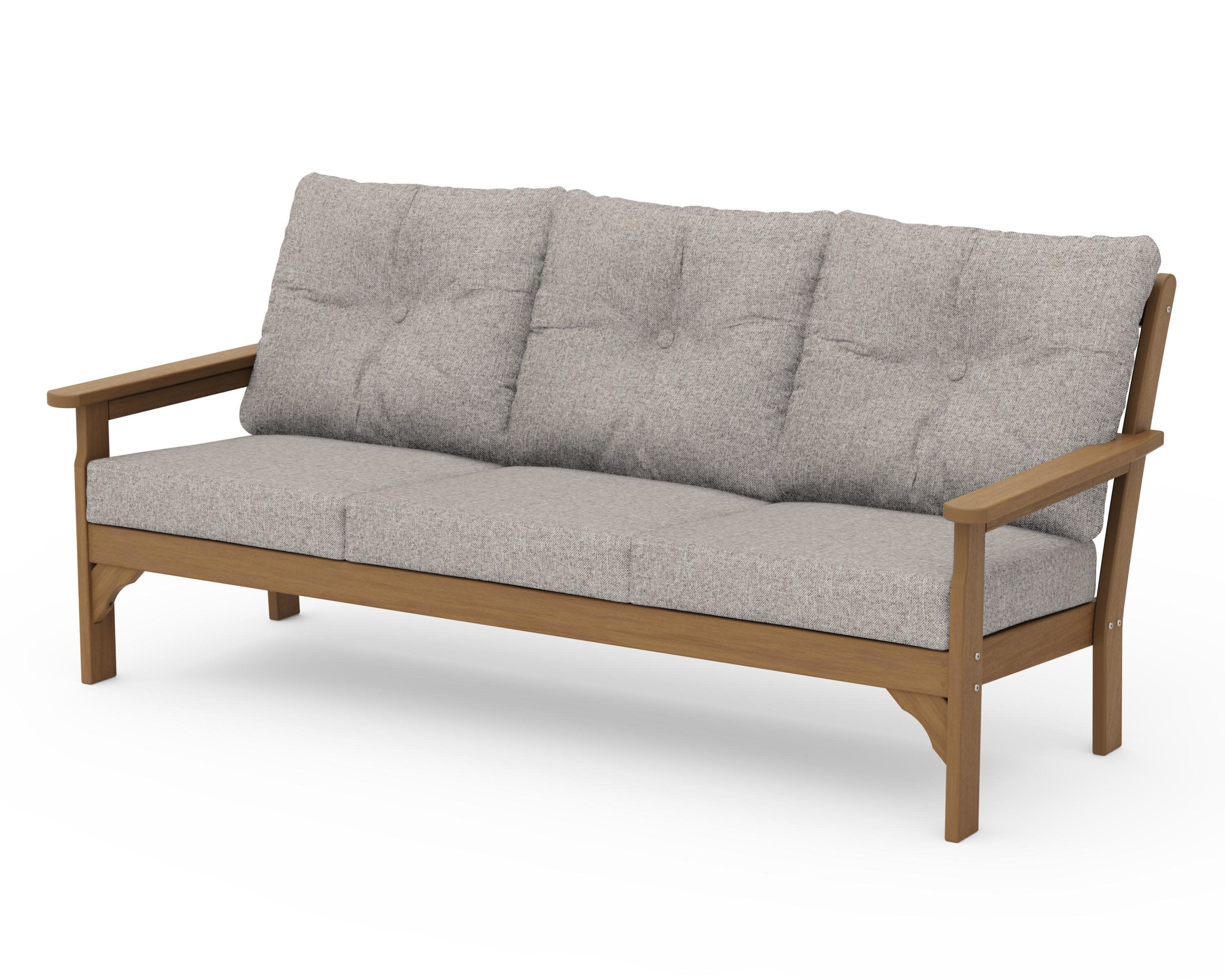 Vineyard Deep Seating Sofa in Natural / Weathered Tweed