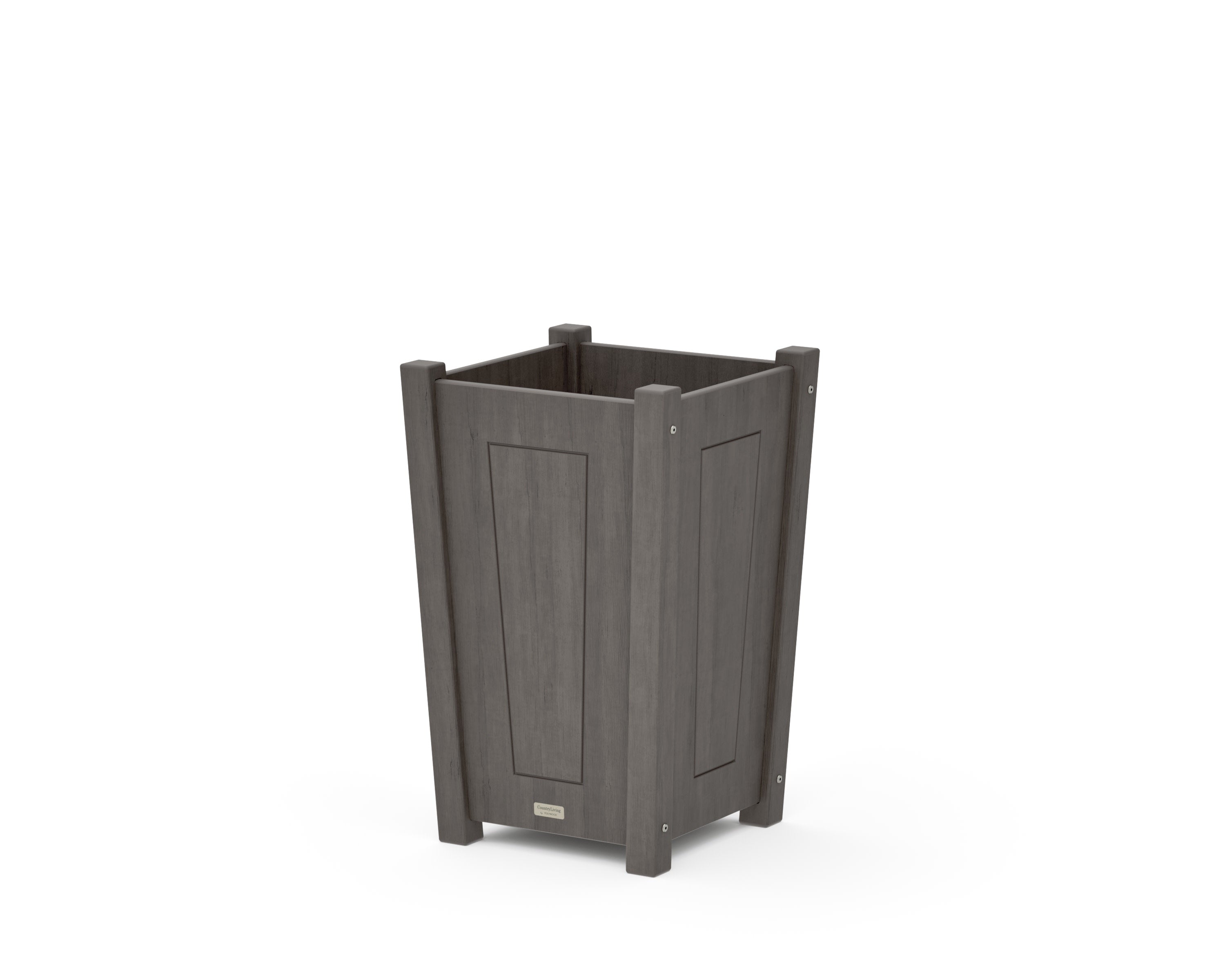 Country Living Tapered Square Short Planter Box in Driftwood