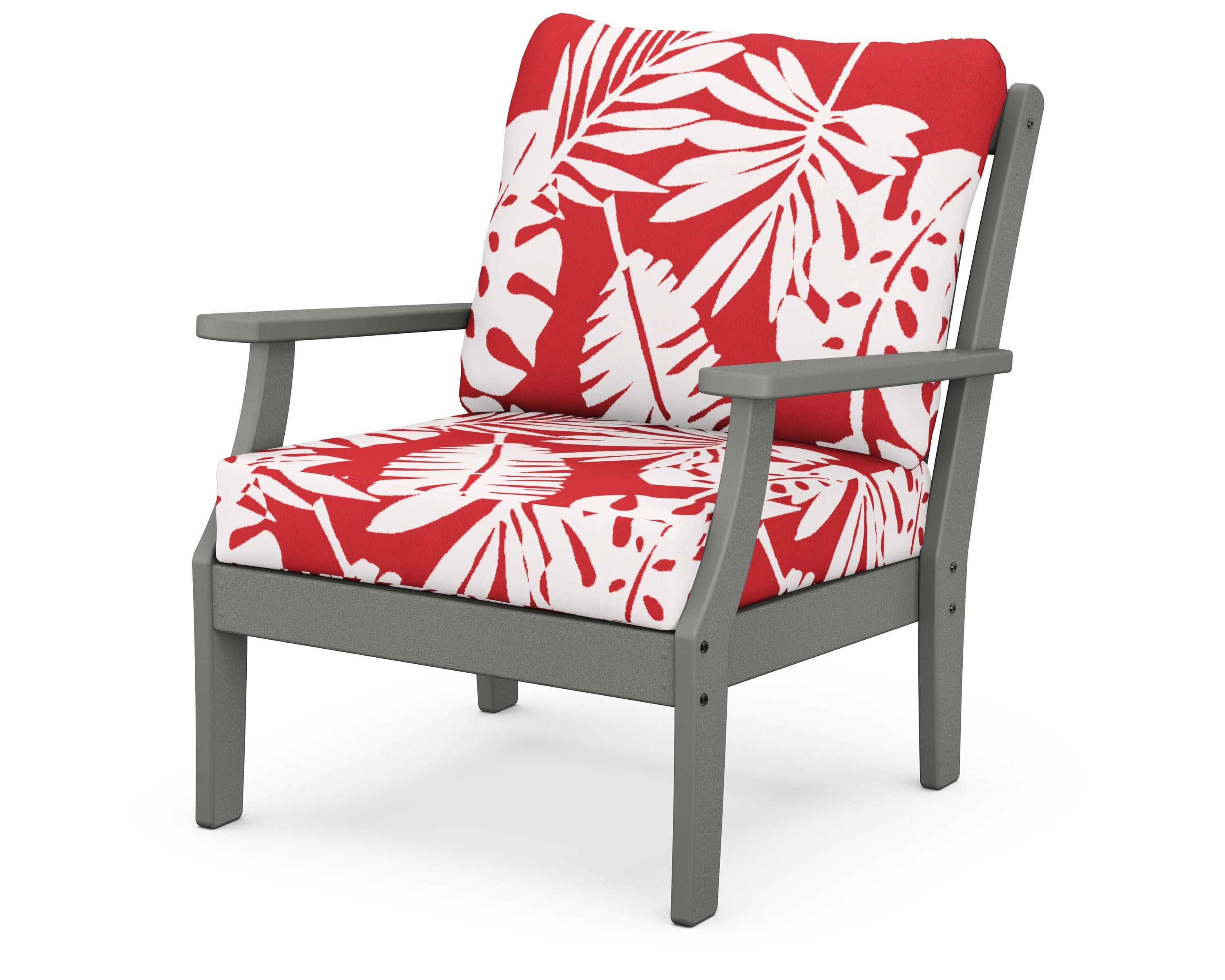 Braxton Deep Seating Chair in Slate Grey / Leaf Crimson