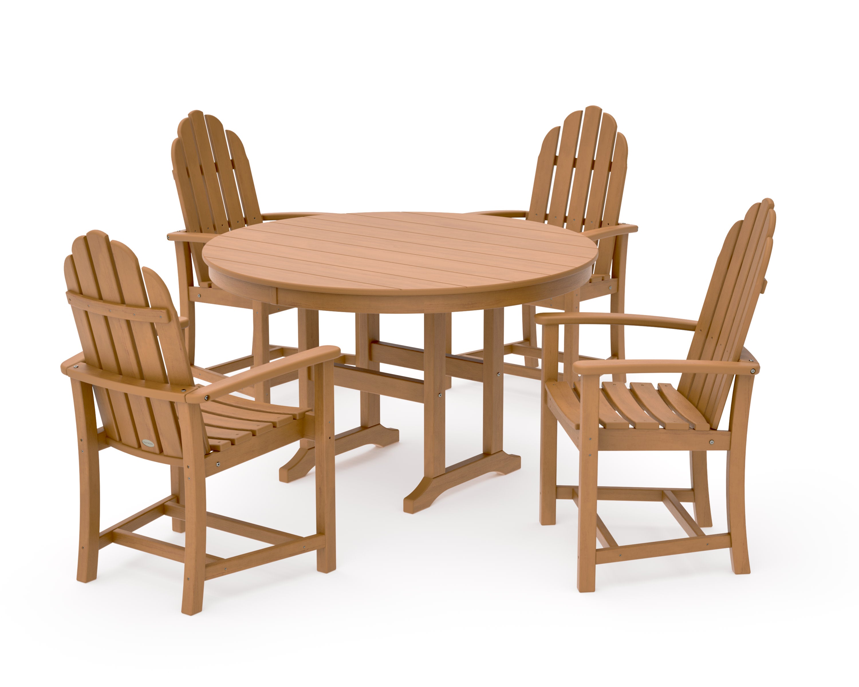 Classic Adirondack 5-Piece Round Farmhouse Dining Set in Natural