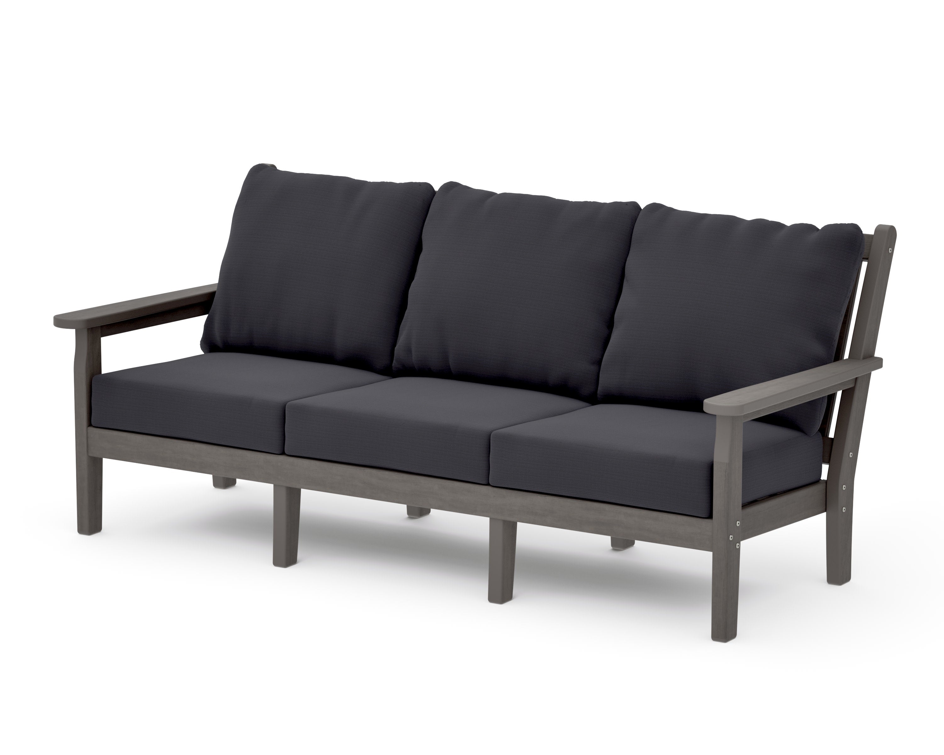 Chippendale Deep Seating Sofa in Driftwood / Midnight Linen