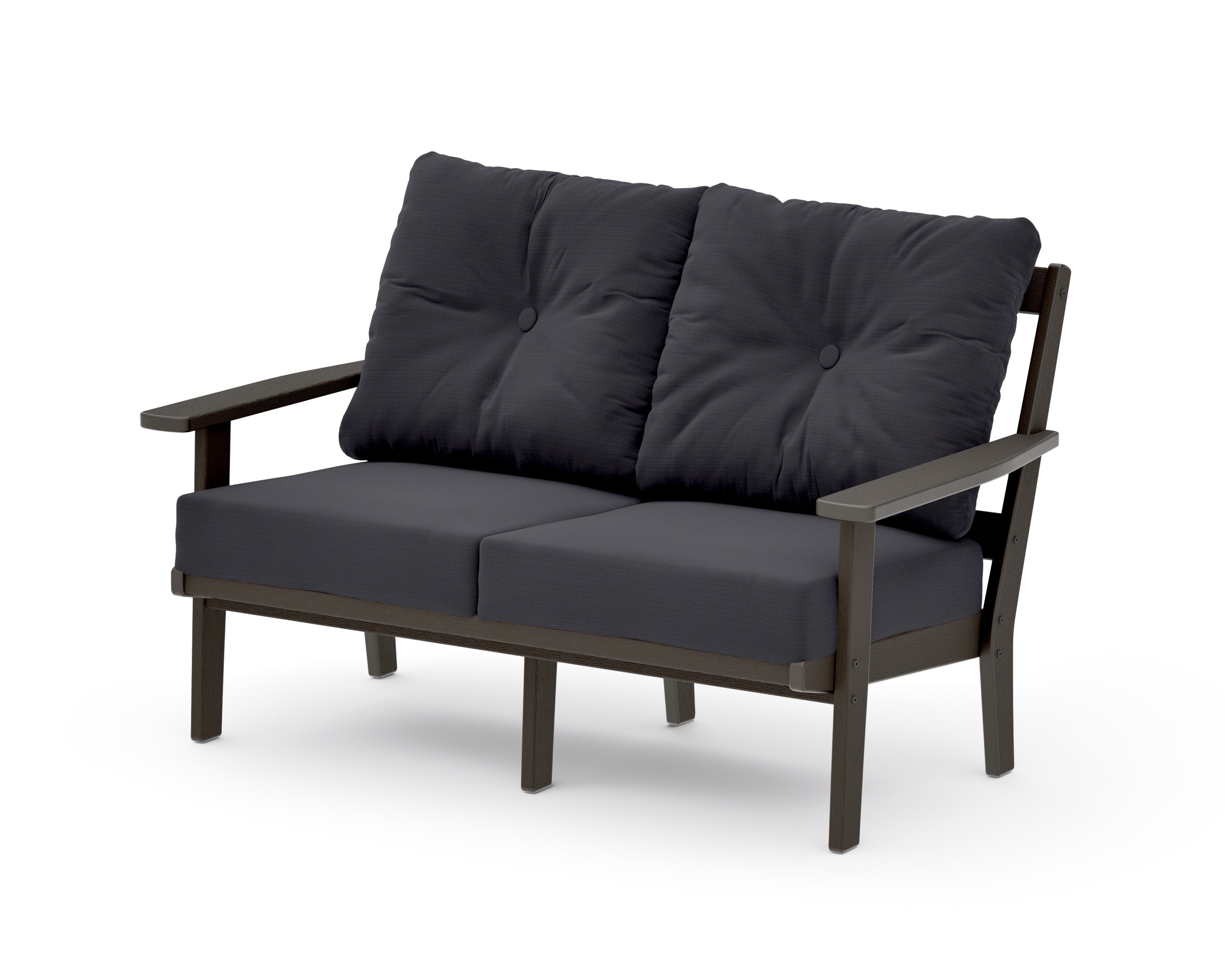 Oxford Deep SeatingLoveseat in Vintage Coffee / Midnight Linen