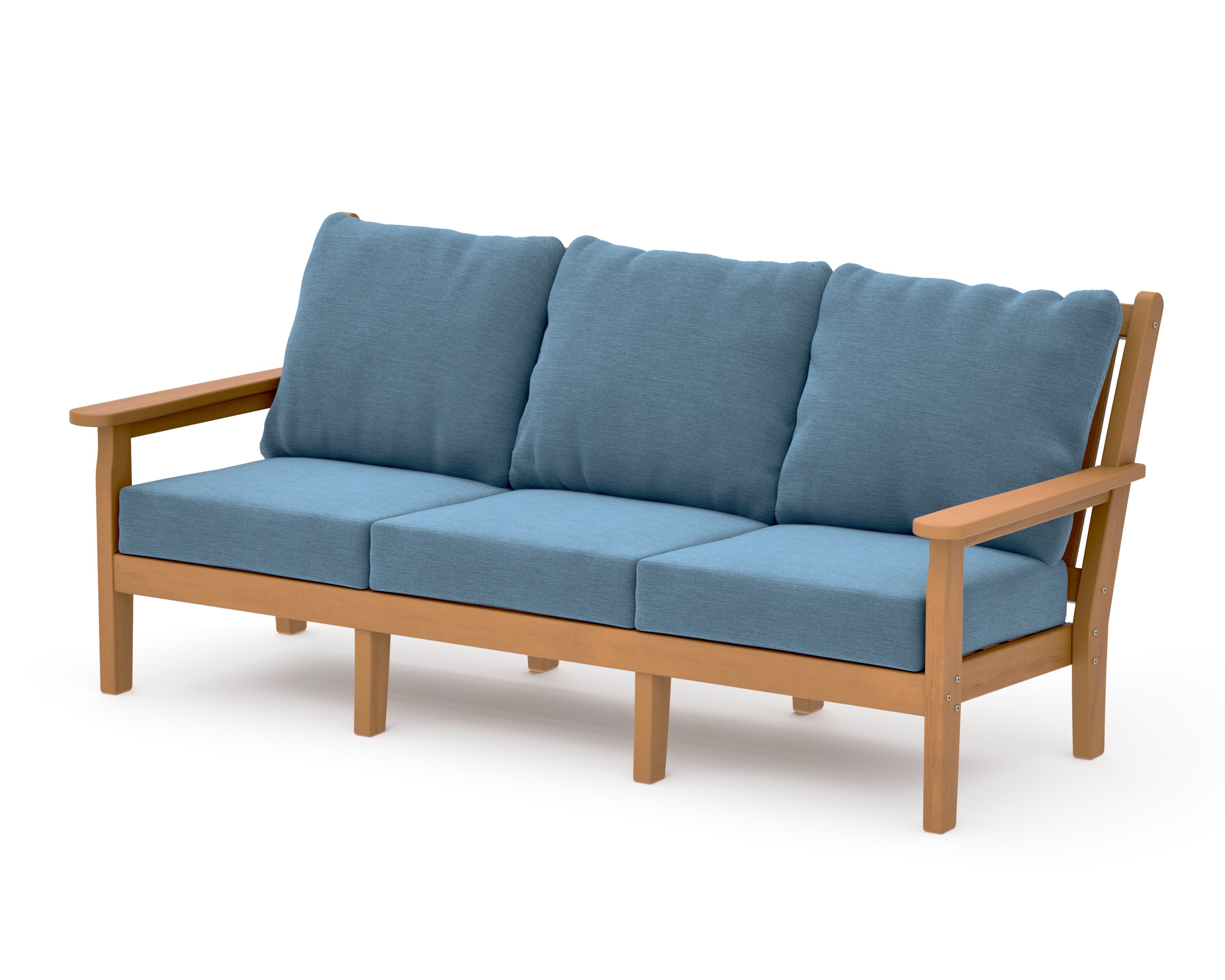 Chippendale Deep Seating Sofa in Natural / Sky Blue